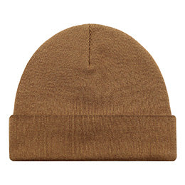 AJM Acrylic Cuff Toque in duck canvas brown, a classic knit winter cap.