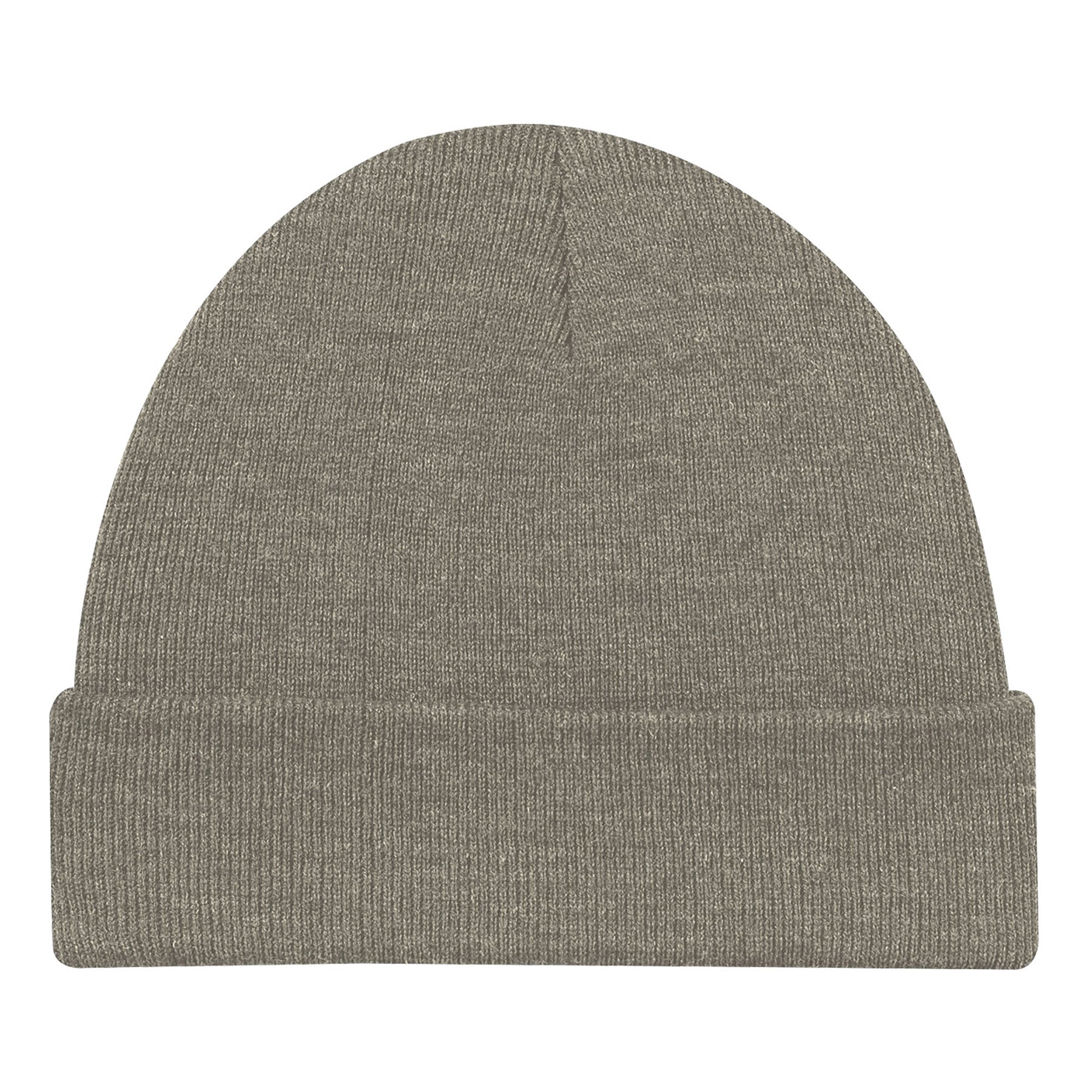 AJM Acrylic Cuff Toque in sand, a classic knit beanie with a folded brim.