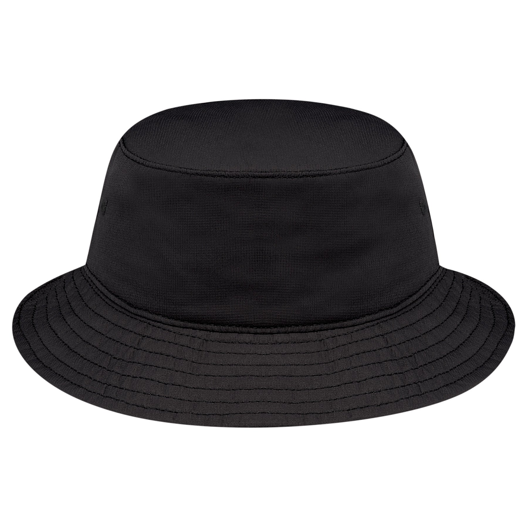 AJM Polyester Pearl Nylon bucket hat in solid black.