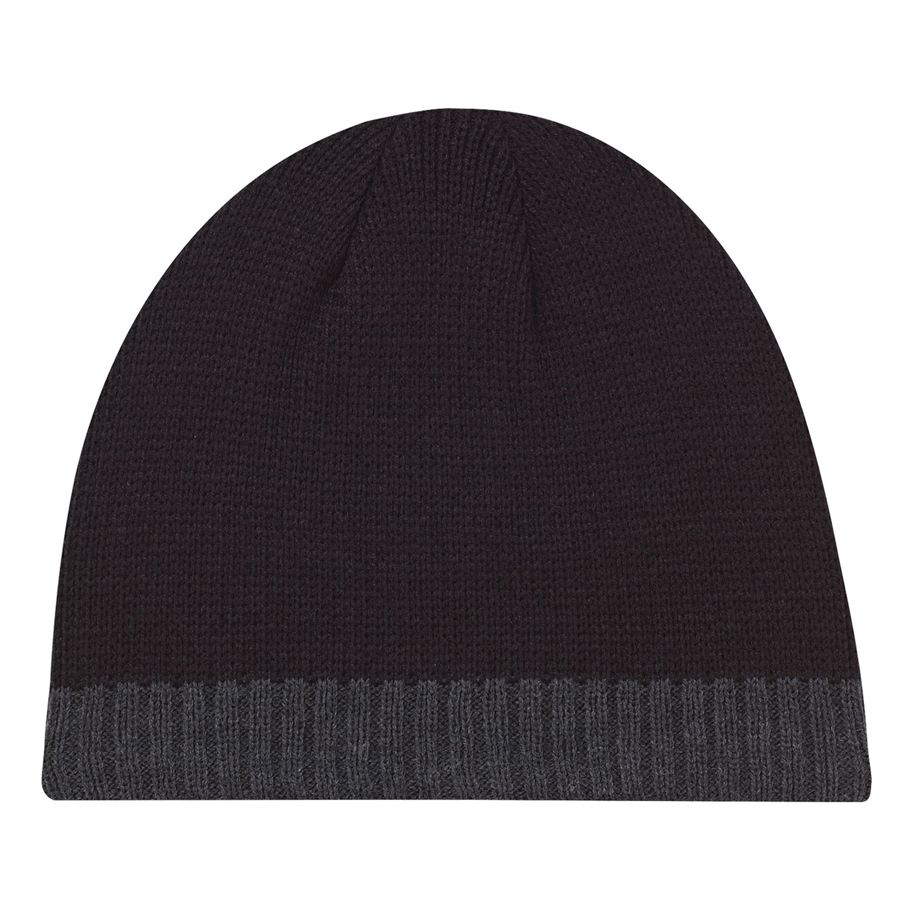 AJM Acrylic / Polyester Micro Fleece Board Toque in black and charcoal featuring a ribbed knit cuff.