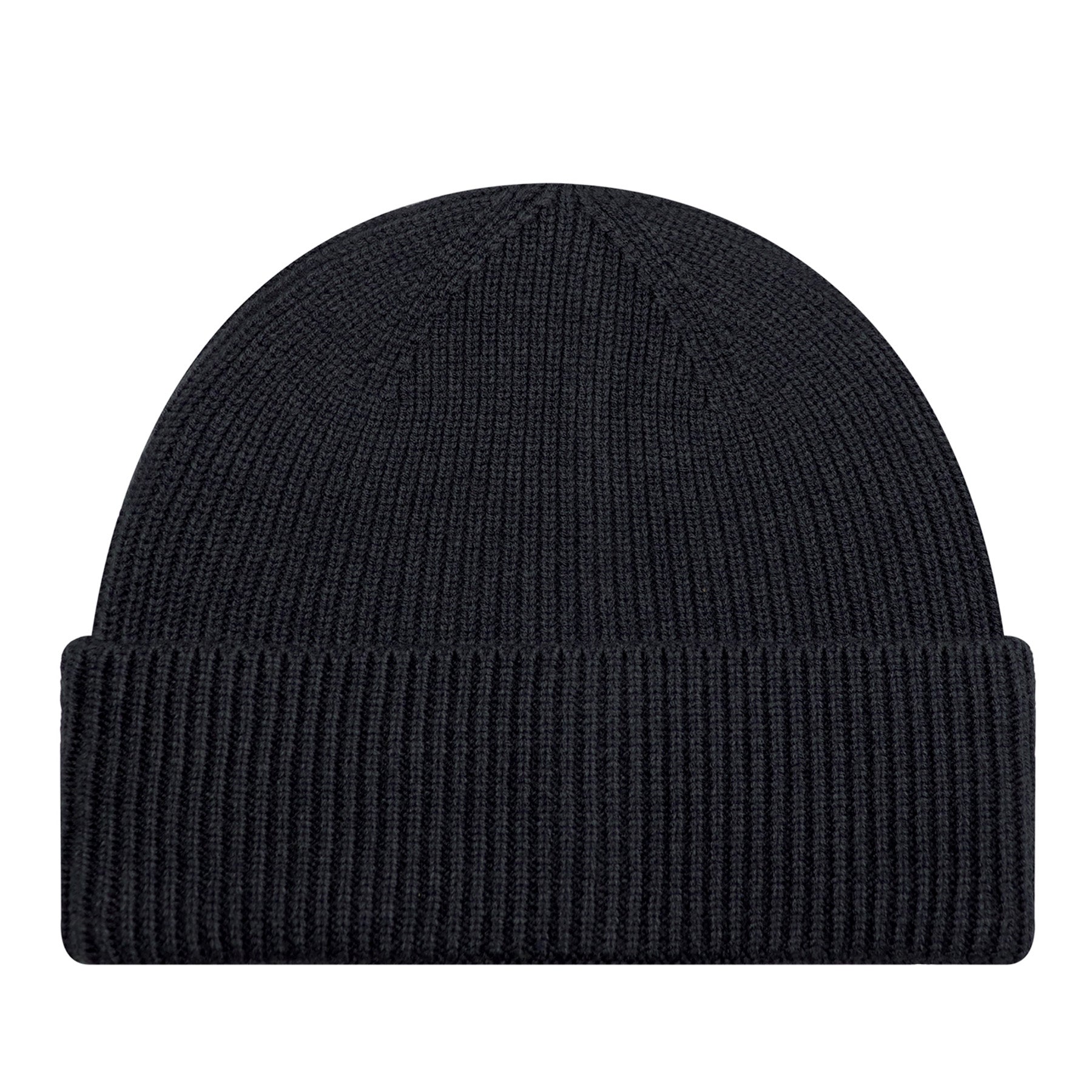 AJM Premium Tri-Blend Cuff Toque in charcoal, featuring a classic knit design with a folded brim and flat seams.