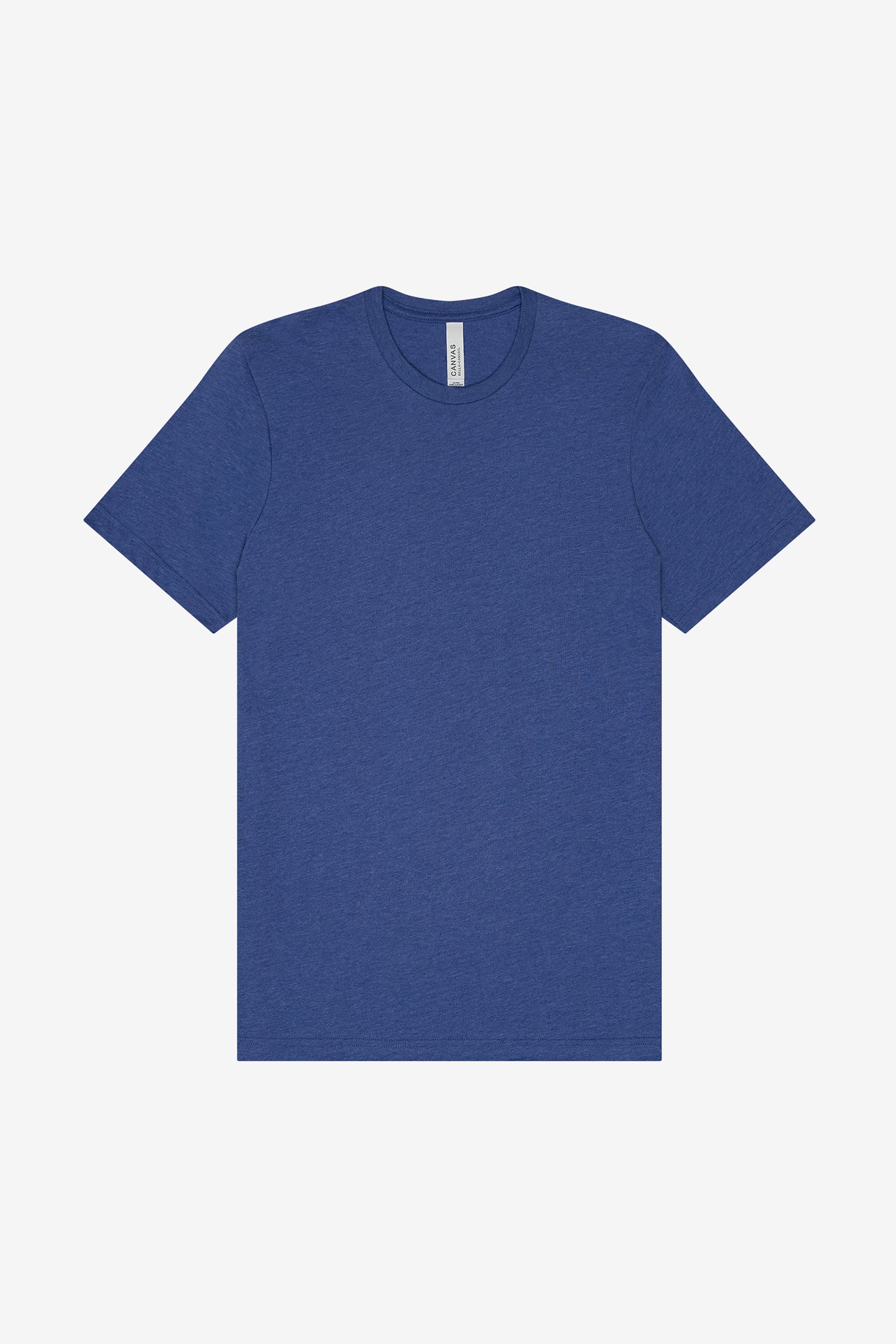 Bella+Canvas Unisex Heather CVC Short Sleeve Tee in Heather True Royal color.