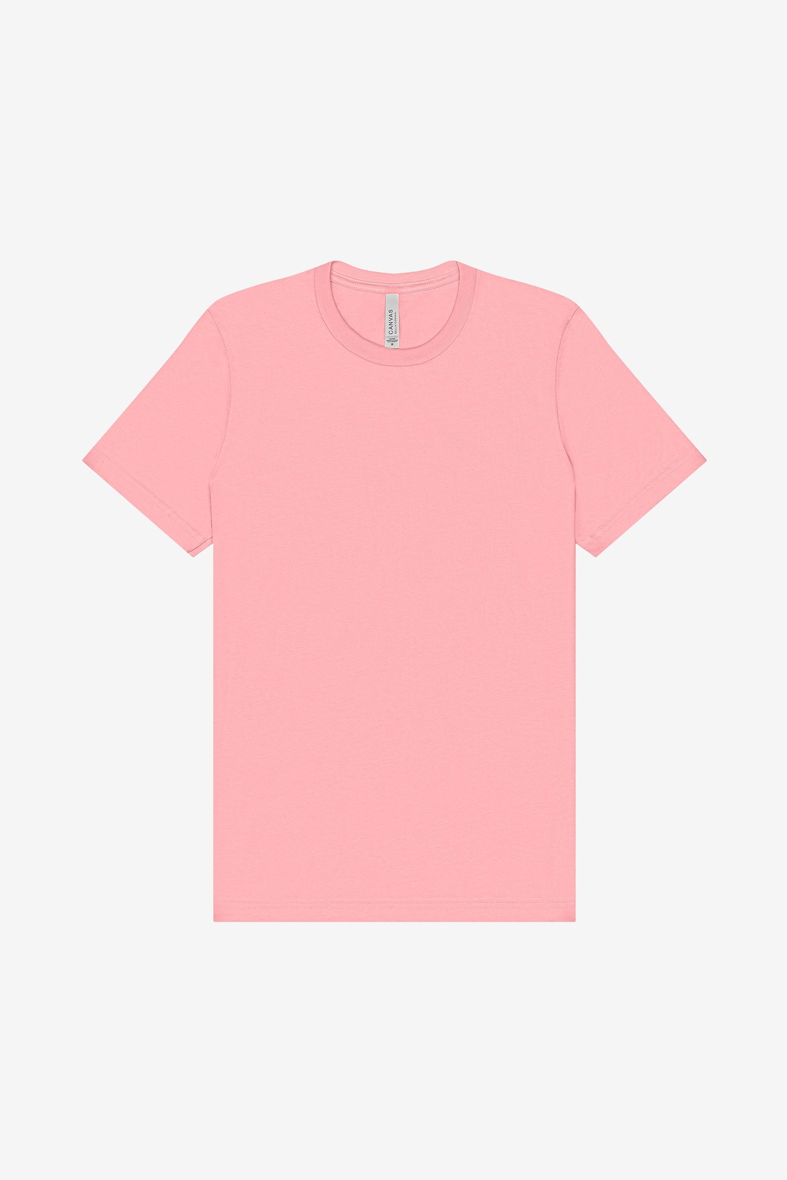 Bella+Canvas Unisex Jersey Short Sleeve Tee in pink, featuring a classic crew neck and short sleeves.