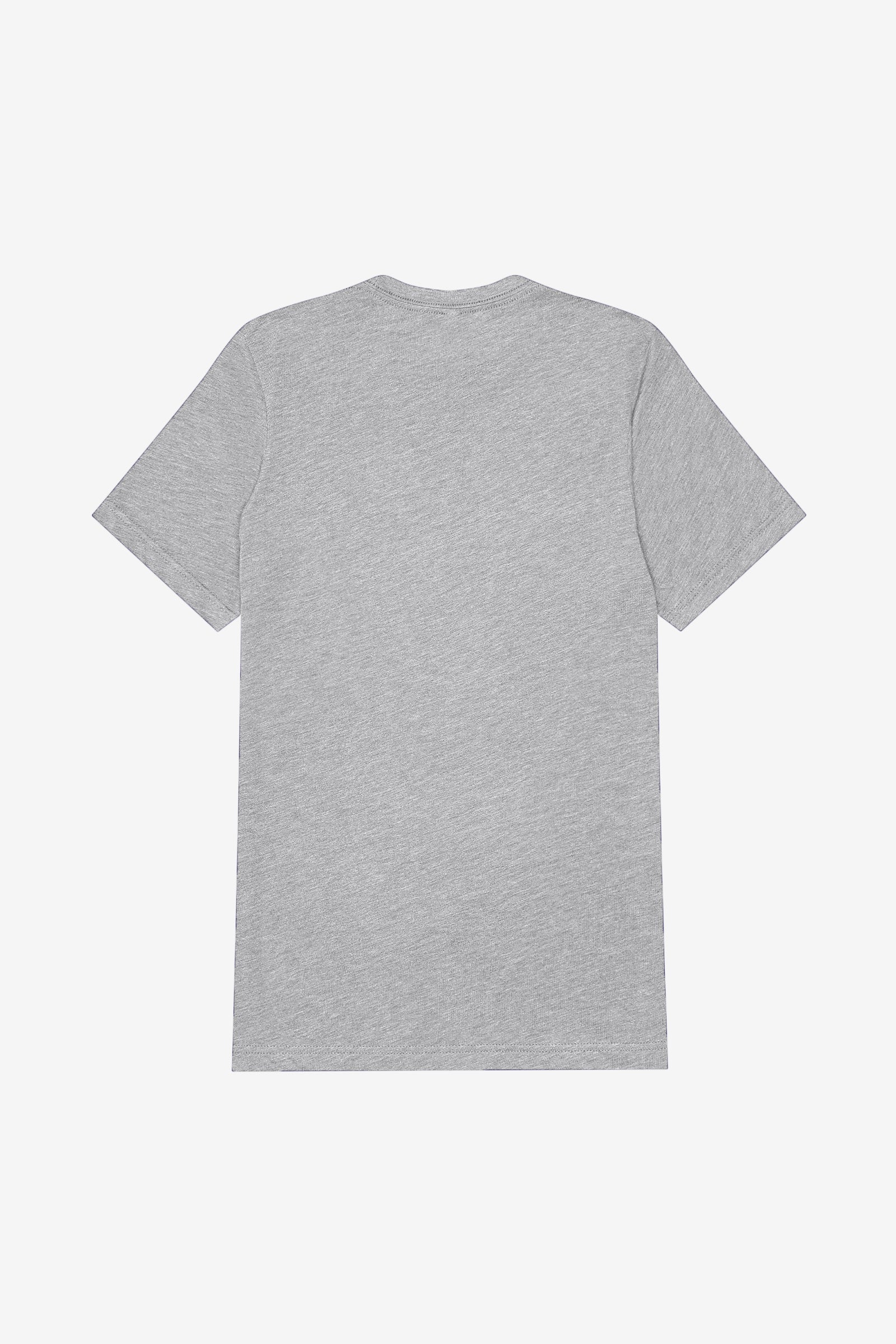 Back view of a Bella+Canvas Unisex Triblend Short Sleeve Tee in Athletic Grey Triblend.