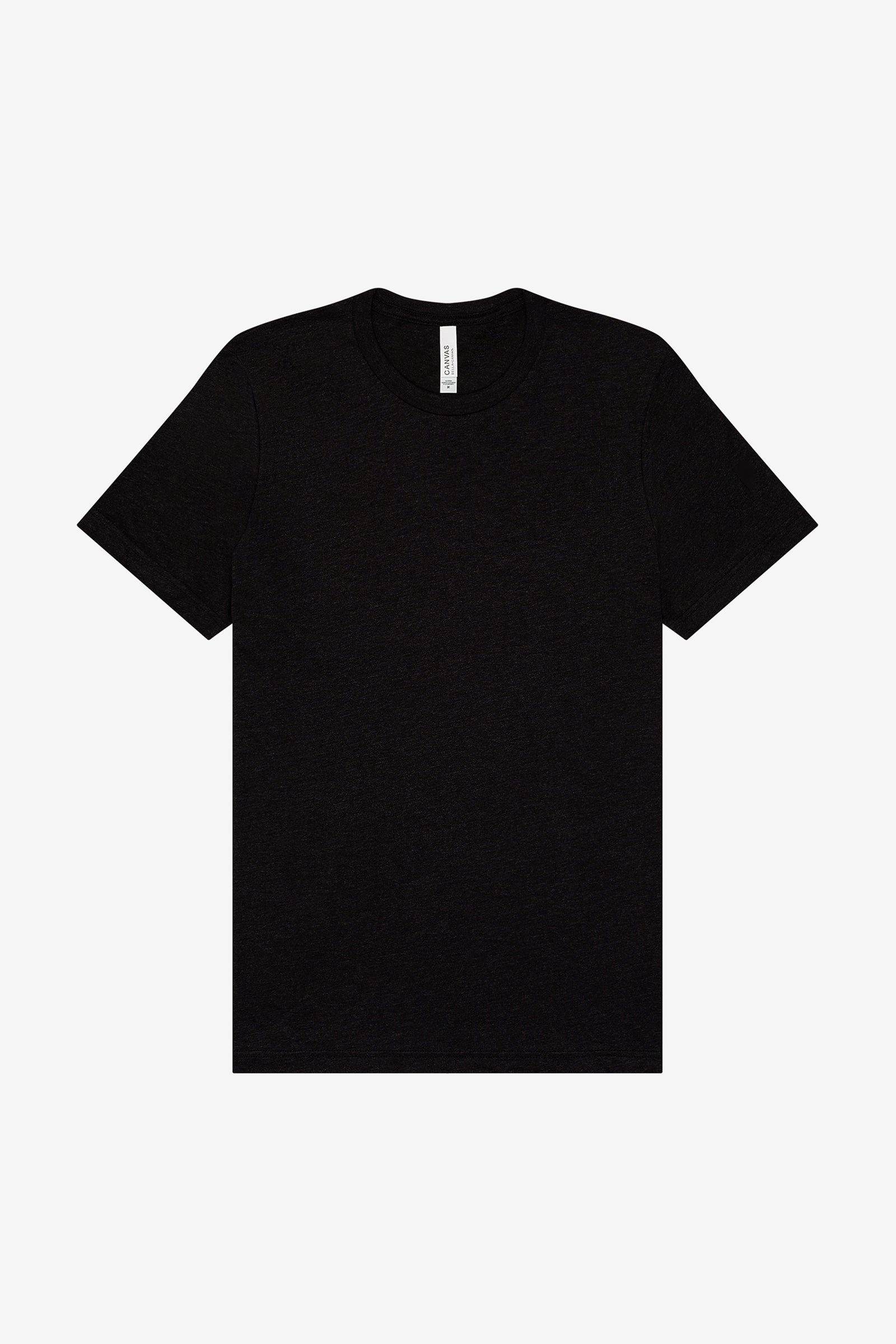 Bella+Canvas Unisex Triblend Short Sleeve Tee in Black Heather Triblend.