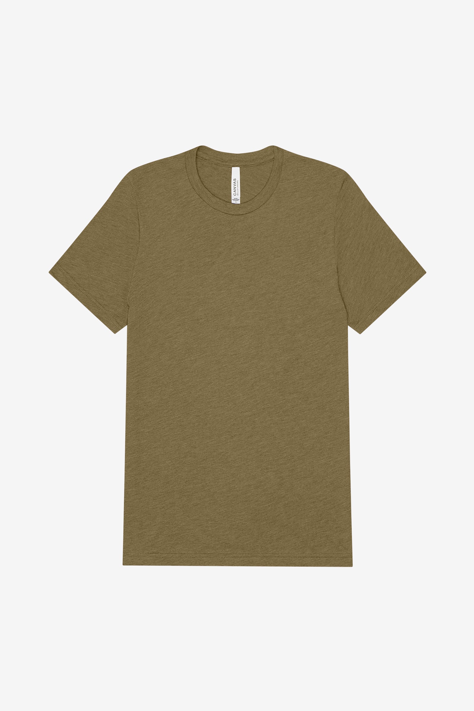 Bella+Canvas Unisex Triblend Short Sleeve Tee in Olive Triblend.
