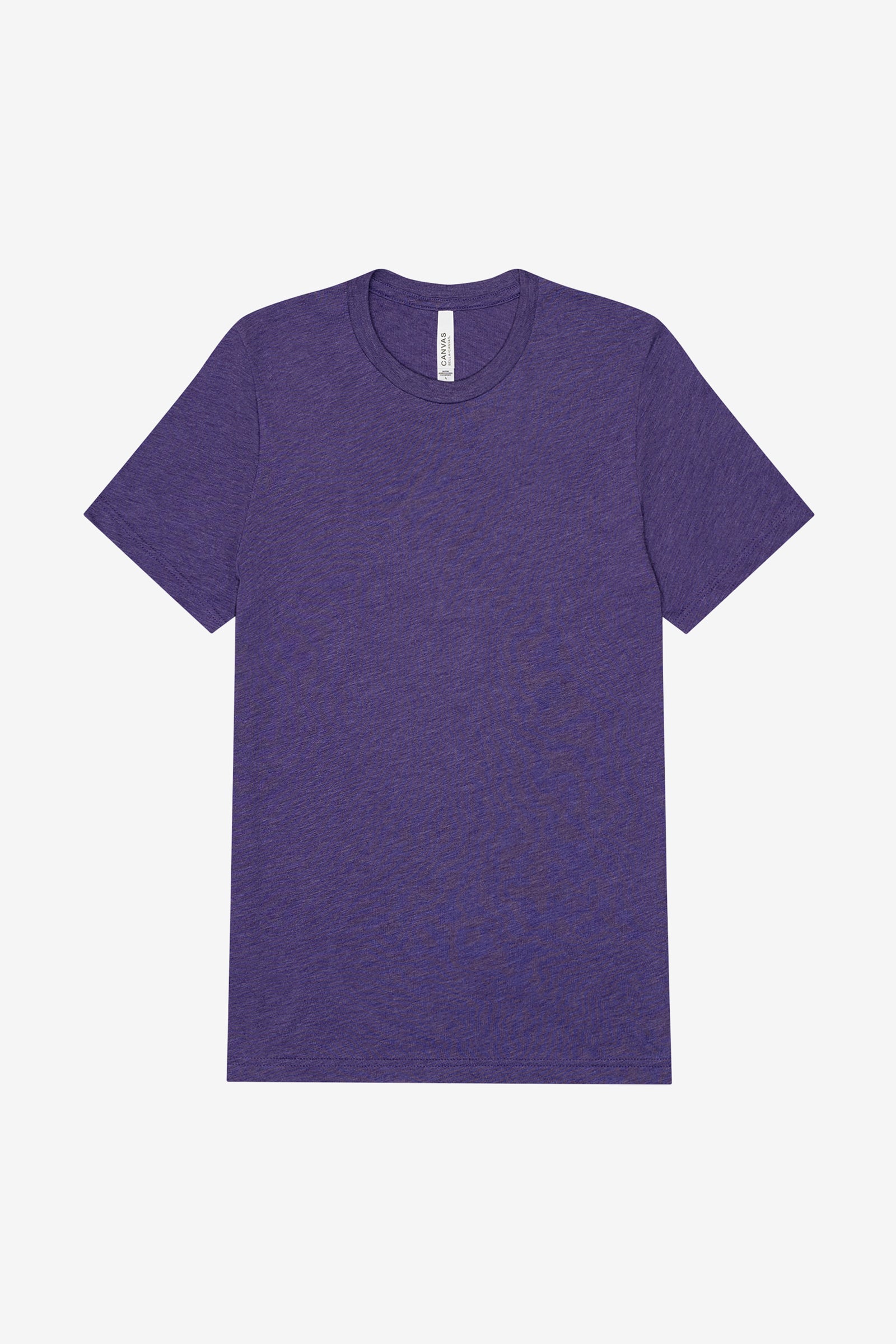 Bella+Canvas Unisex Triblend Short Sleeve Tee in purple triblend displayed on a white background.