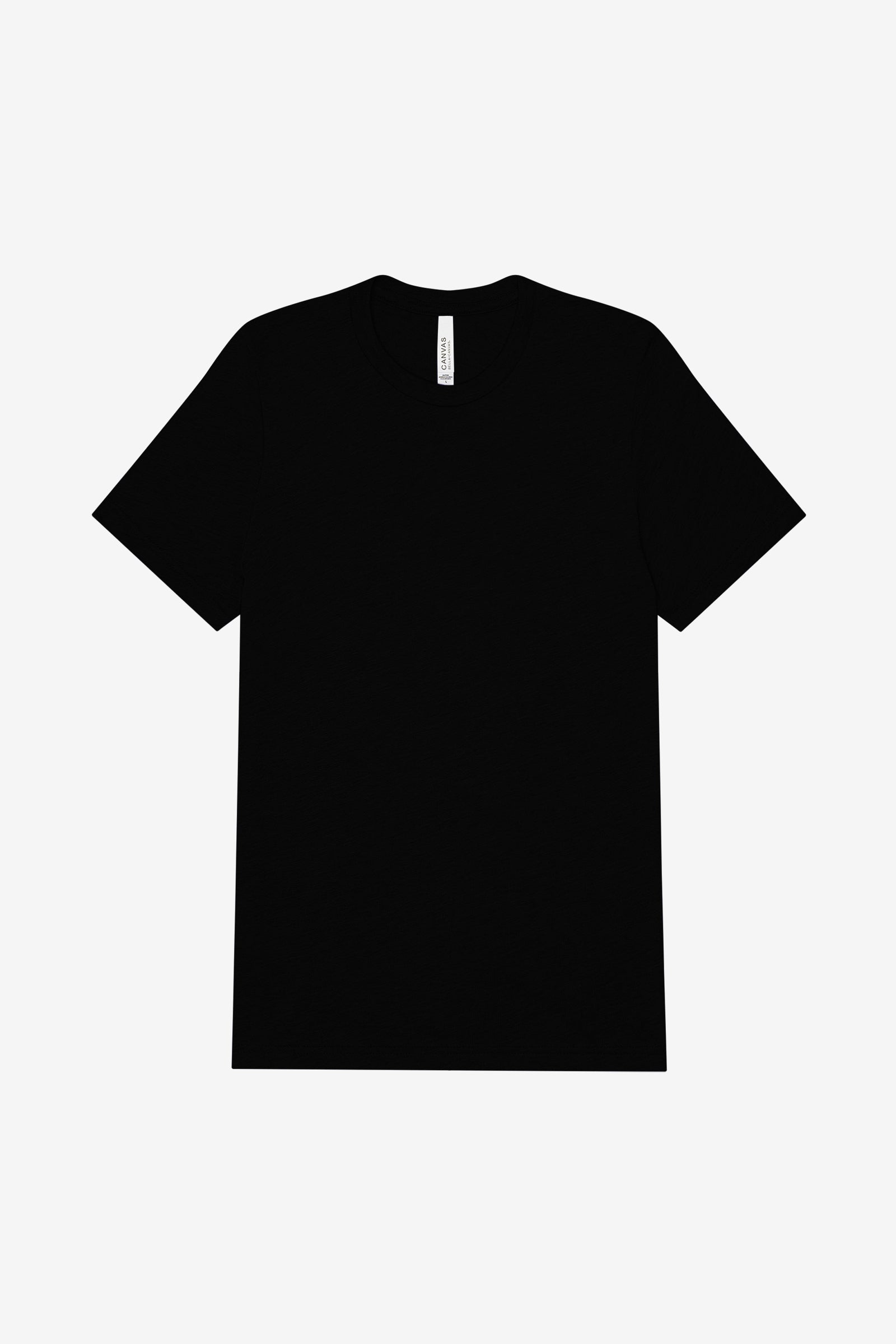 Bella+Canvas Unisex Triblend Short Sleeve Tee in Solid Black Triblend.