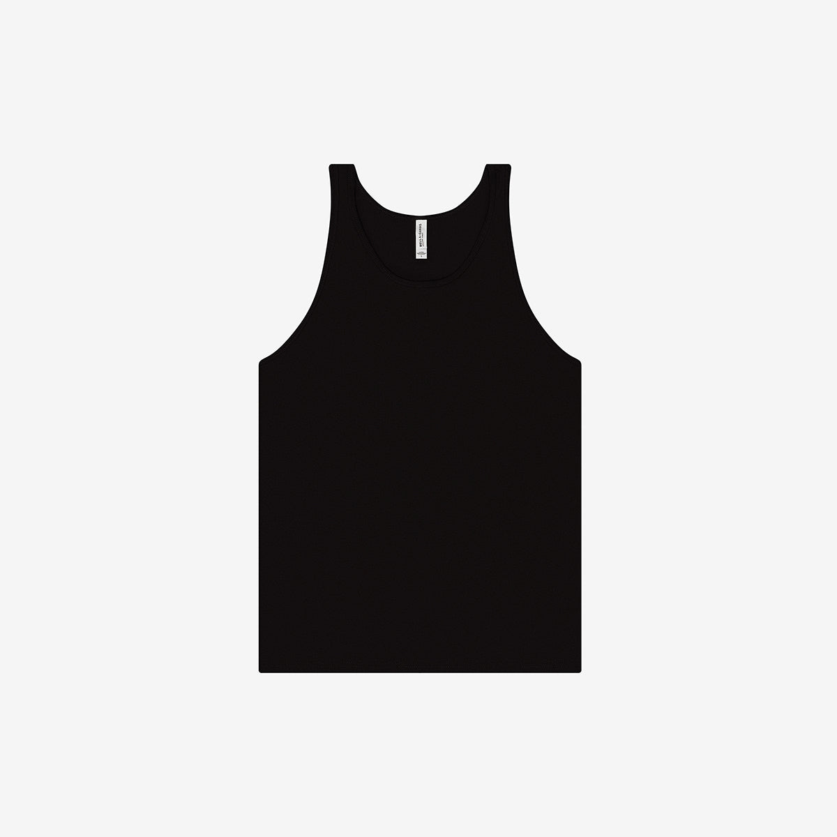 Bella+Canvas Unisex Jersey Tank in black, featuring a sleeveless crew neck design.