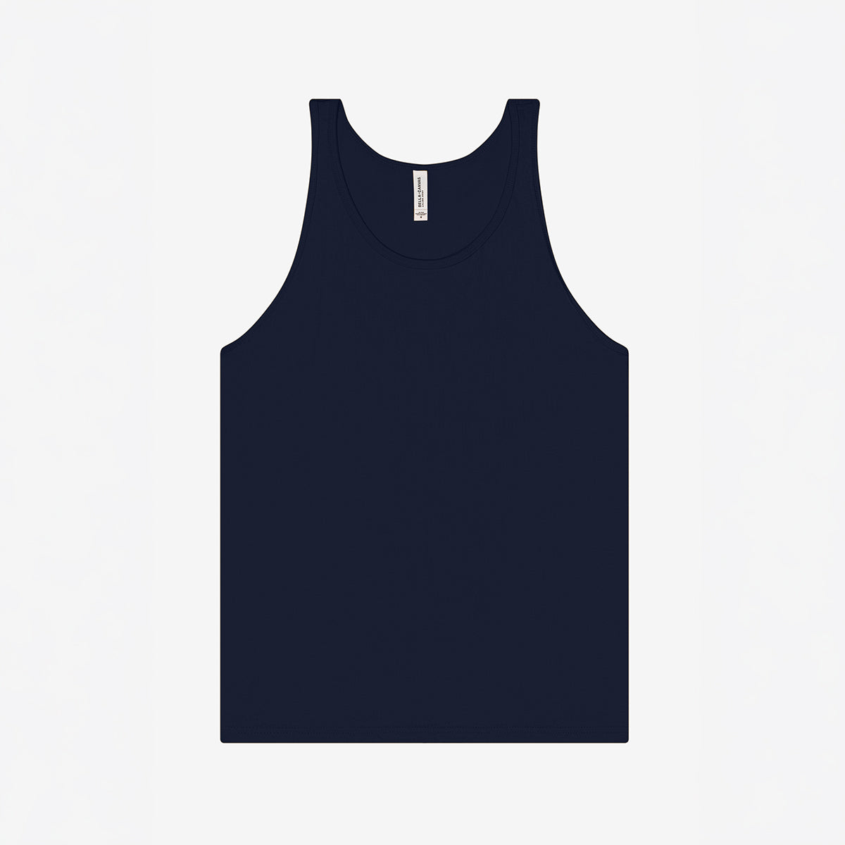 Bella+Canvas Unisex Jersey Tank in navy, front view of a solid-colored athletic tank top.