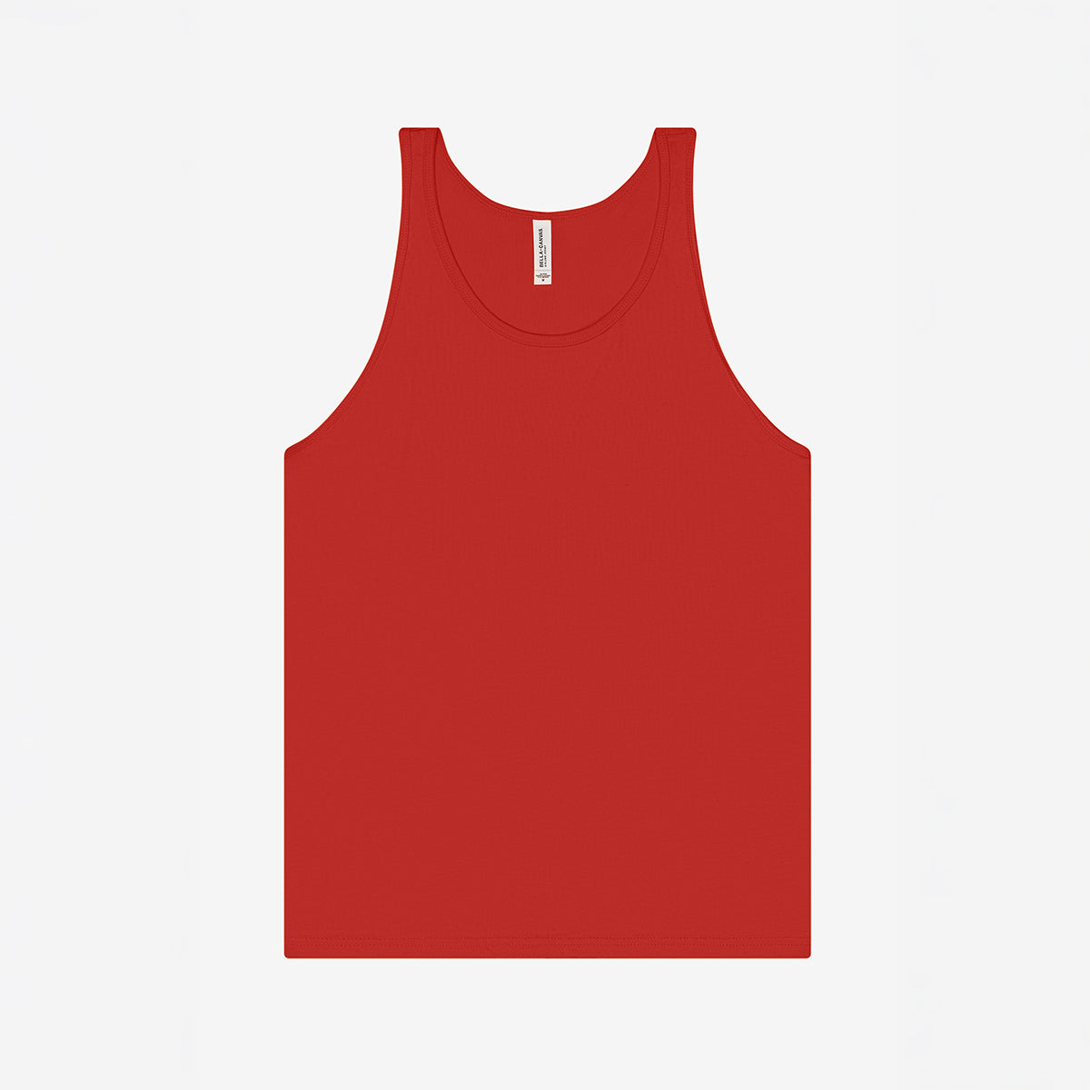 Bella+Canvas Unisex Jersey Tank in red, front view.