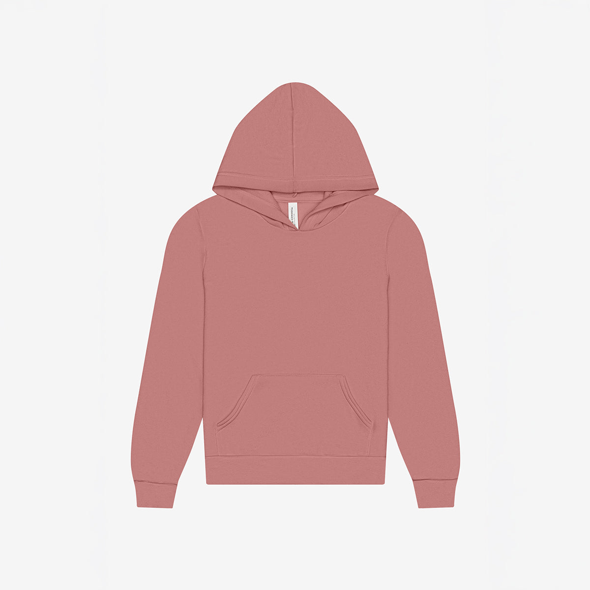 Bella+Canvas Youth Poly-Cotton Fleece Pullover Hoodie in mauve.