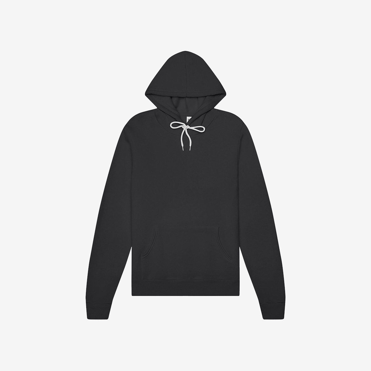 Dark grey Bella+Canvas unisex poly-cotton fleece pullover hoodie with a drawstring hood and front kangaroo pocket.