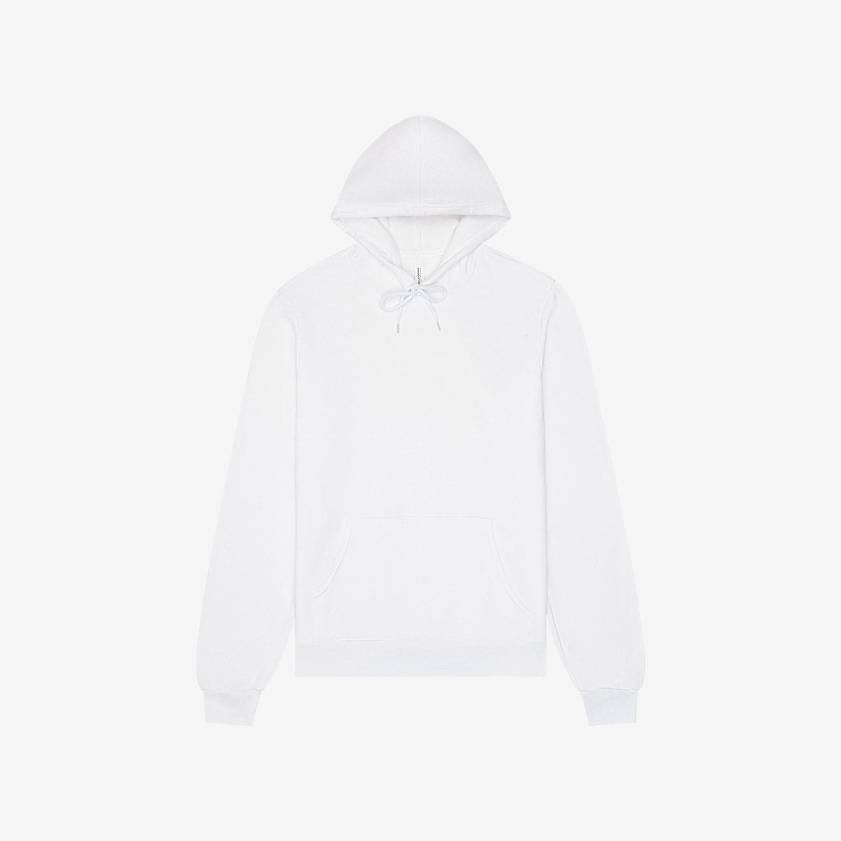 Bella+Canvas unisex poly-cotton fleece pullover hoodie in white.