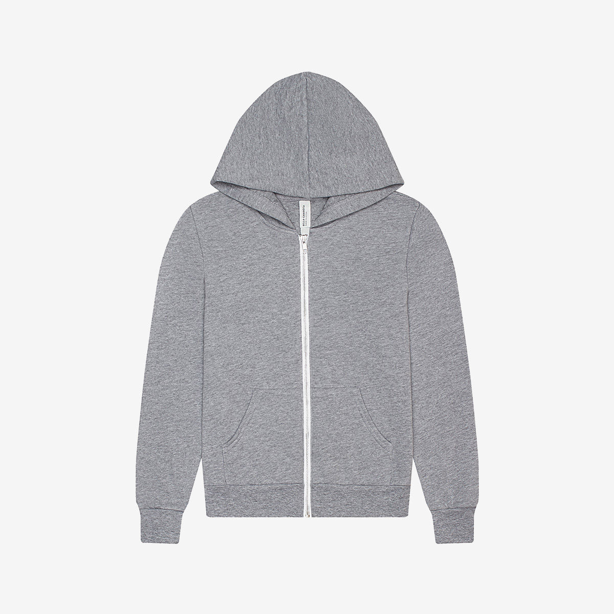 Bella+Canvas Youth Poly-Cotton Fleece Full-Zip Hoodie in Athletic Heather.