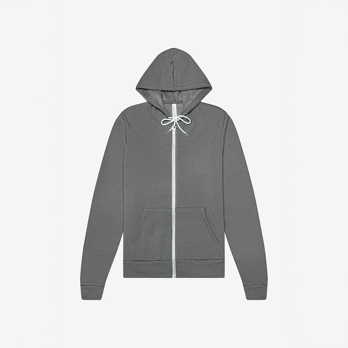 Bella+Canvas Unisex Poly-Cotton Fleece Full-Zip Hoodie in Deep Heather.