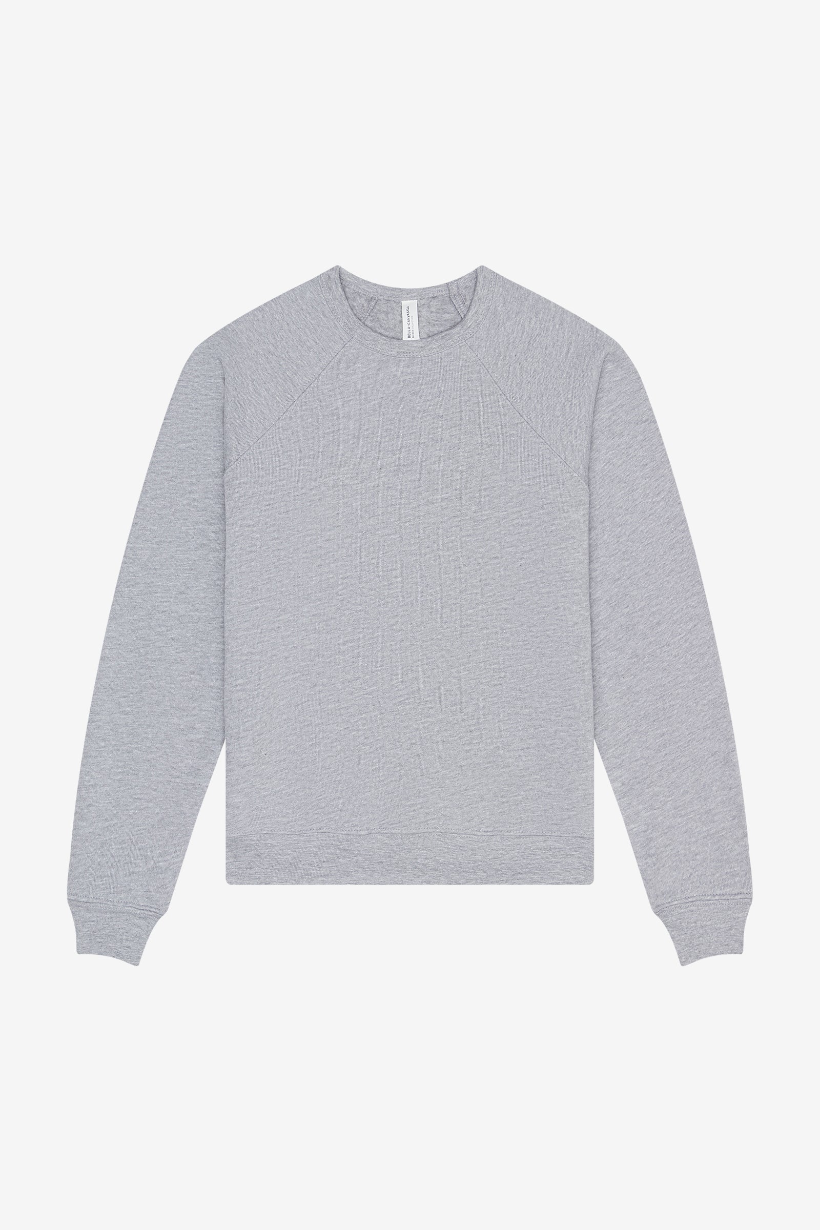 Bella+Canvas Youth Poly-Cotton Fleece Raglan Sweatshirt in Athletic Heather.