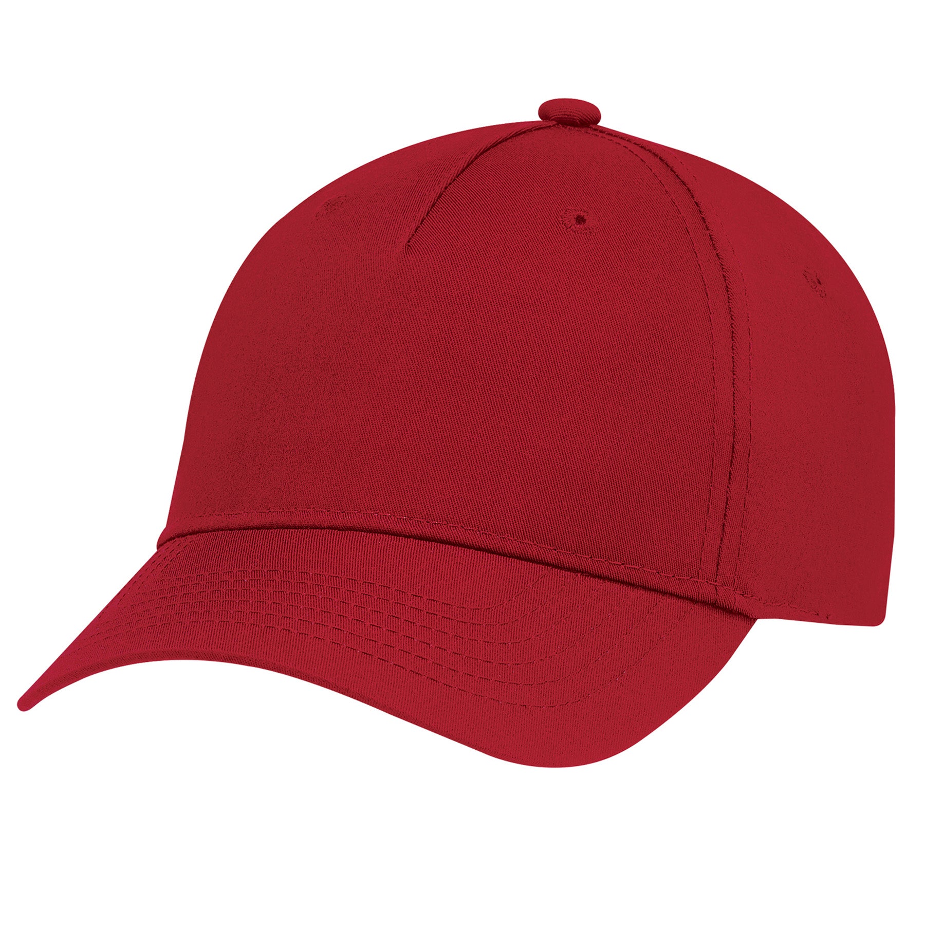 AJM 5 Panel Constructed Full-Fit-Five baseball cap in solid red color.