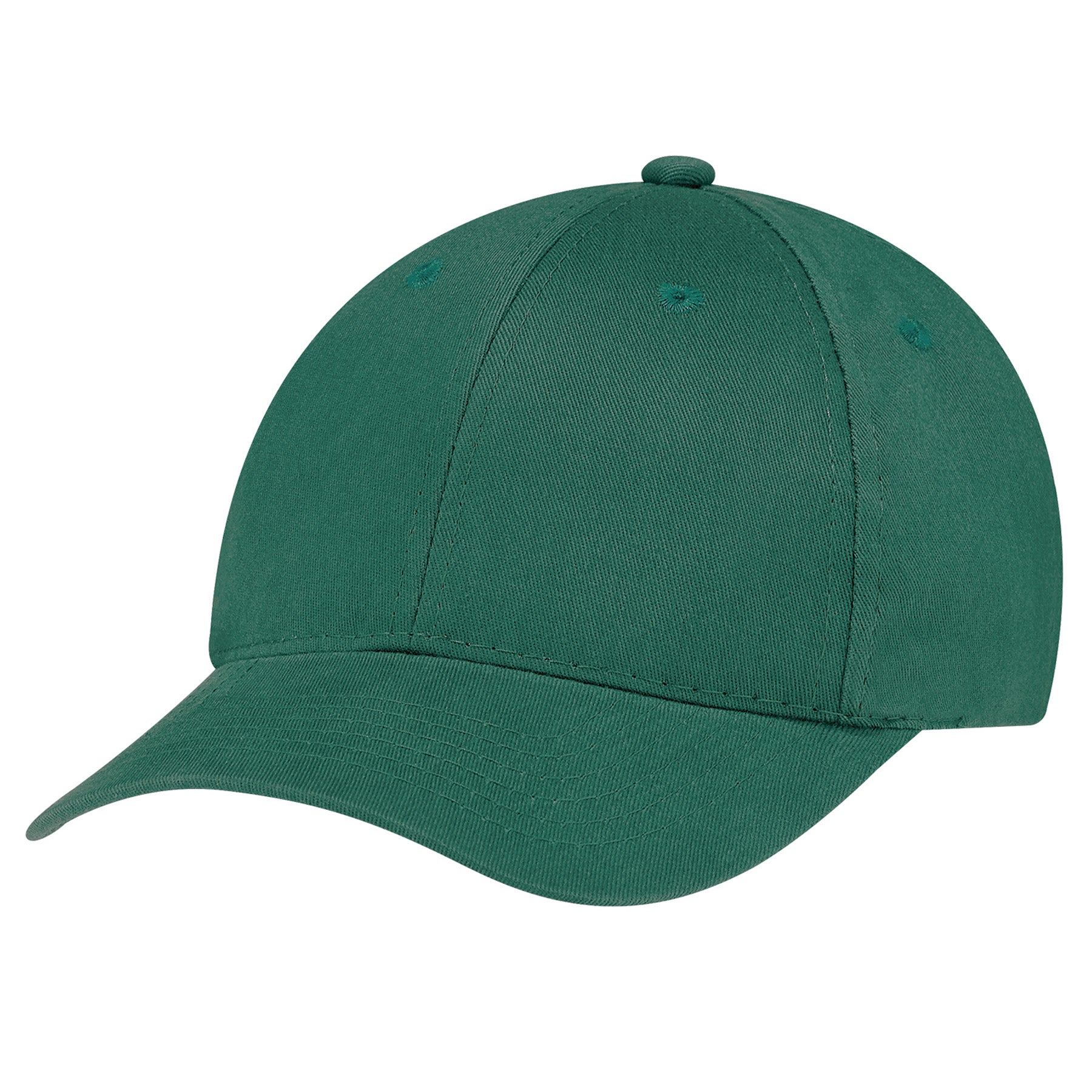 Forest Green AJM Brushed Cotton Drill 6-panel constructed contour baseball cap.