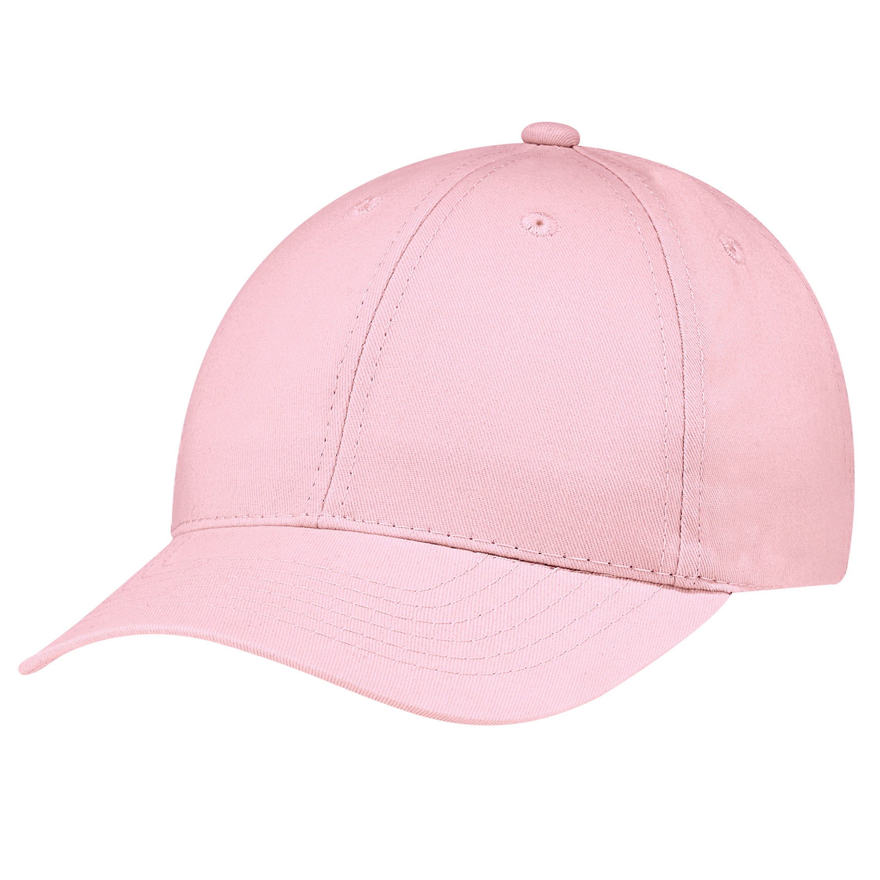 Pink AJM Brushed Cotton Drill 6-panel constructed contour baseball cap.
