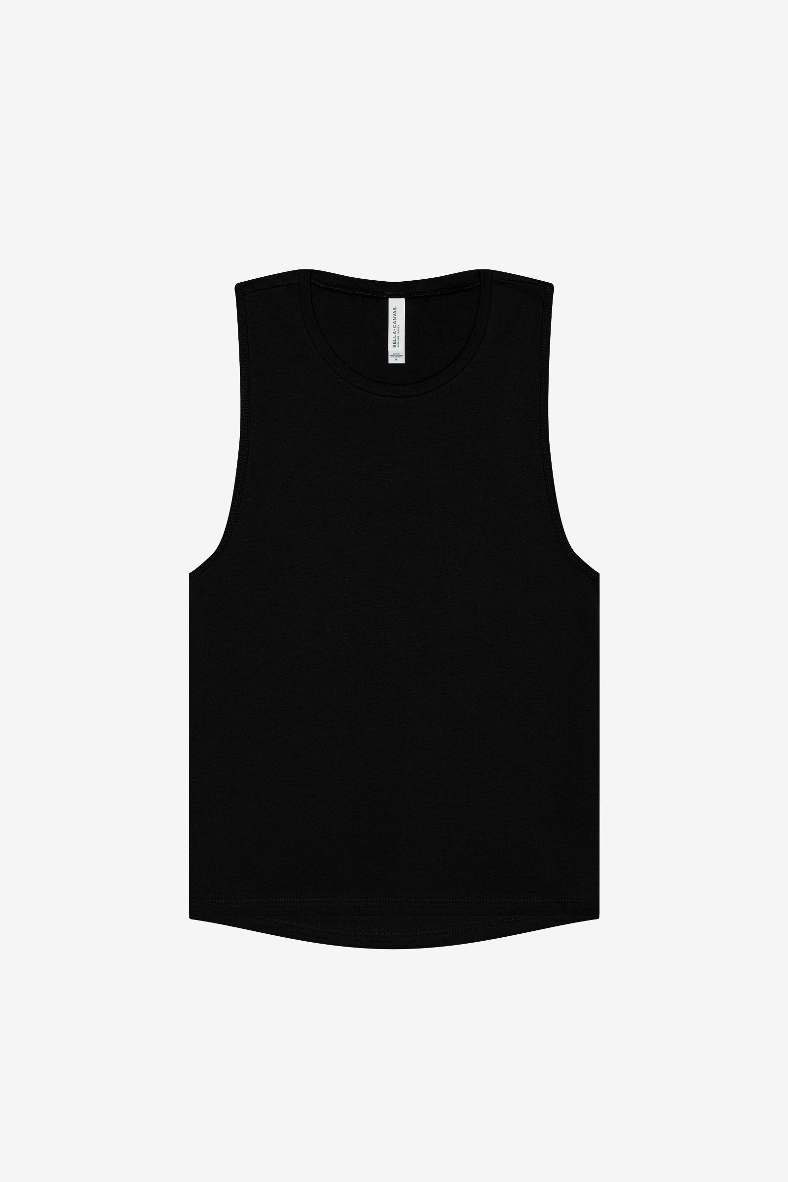 Bella + Canvas Women's Jersey Muscle Tank in black shown from the front.