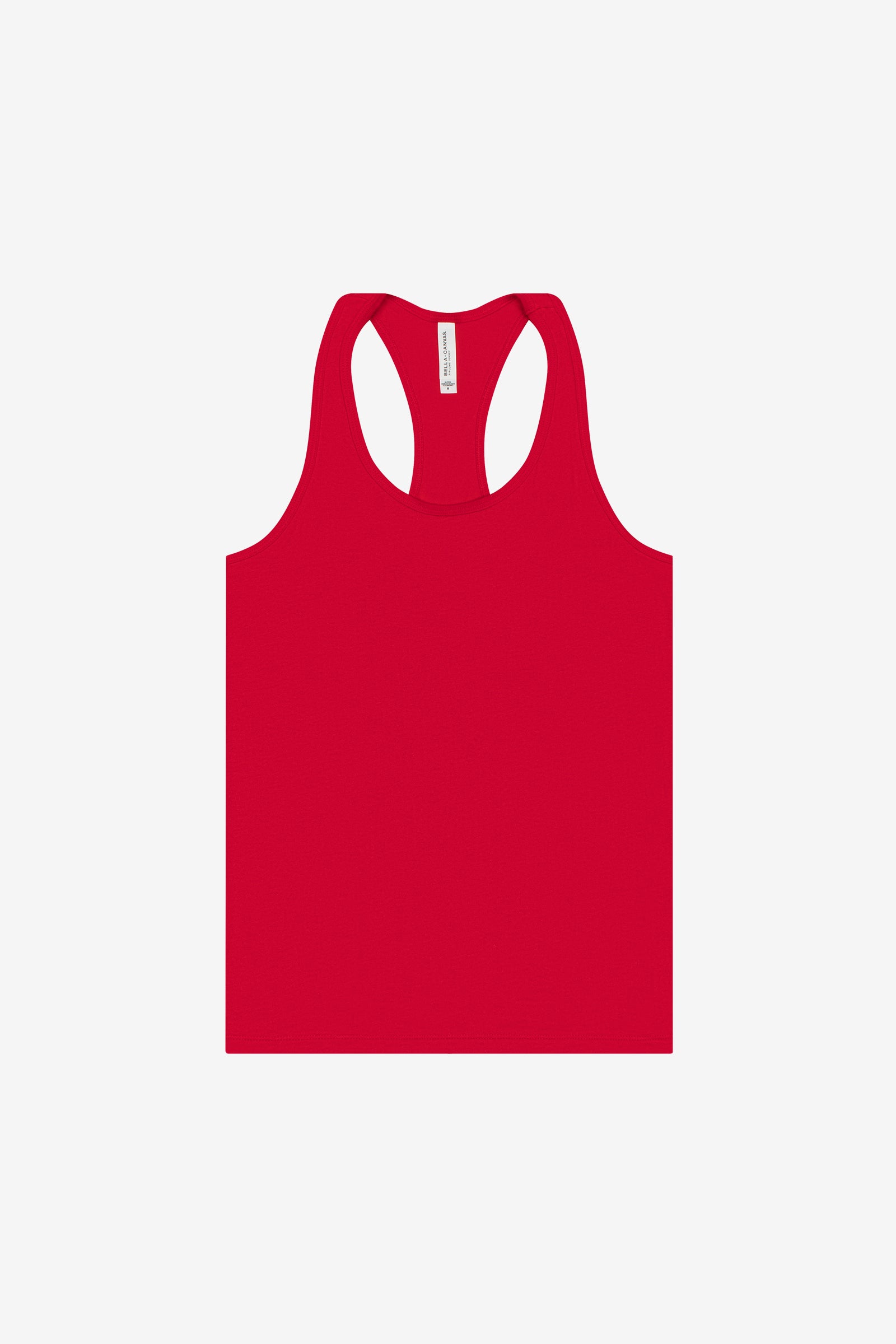 Bella + Canvas Women's Jersey Racerback Tank in red, featuring a classic sleeveless design.