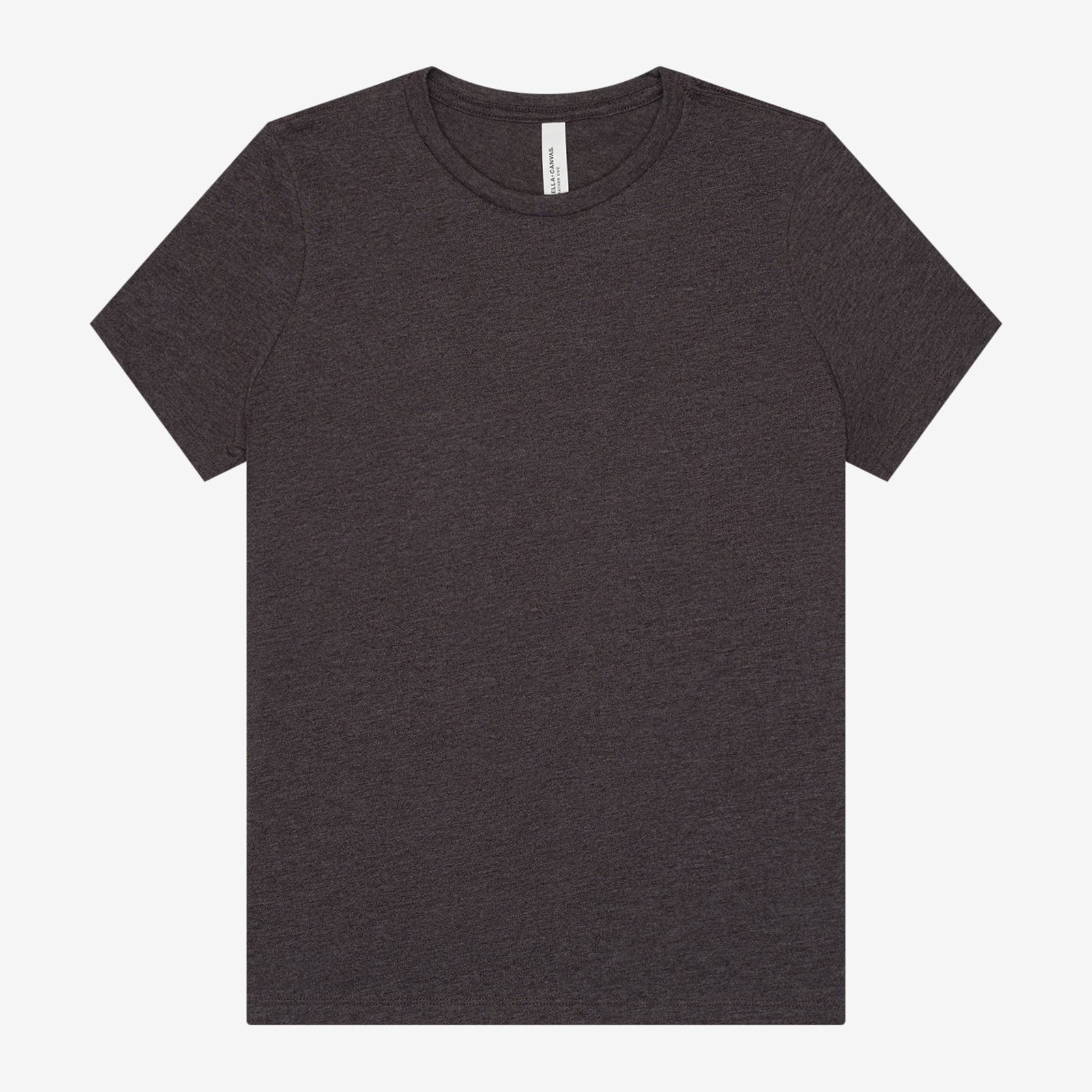 Bella+Canvas women’s relaxed Heather CVC short sleeve T-shirt in dark grey heather.