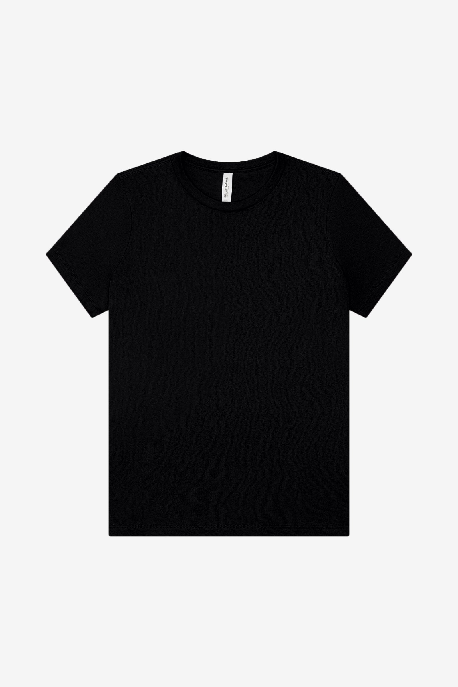 Bella+Canvas Women's Relaxed Jersey Short Sleeve Tee in solid black.