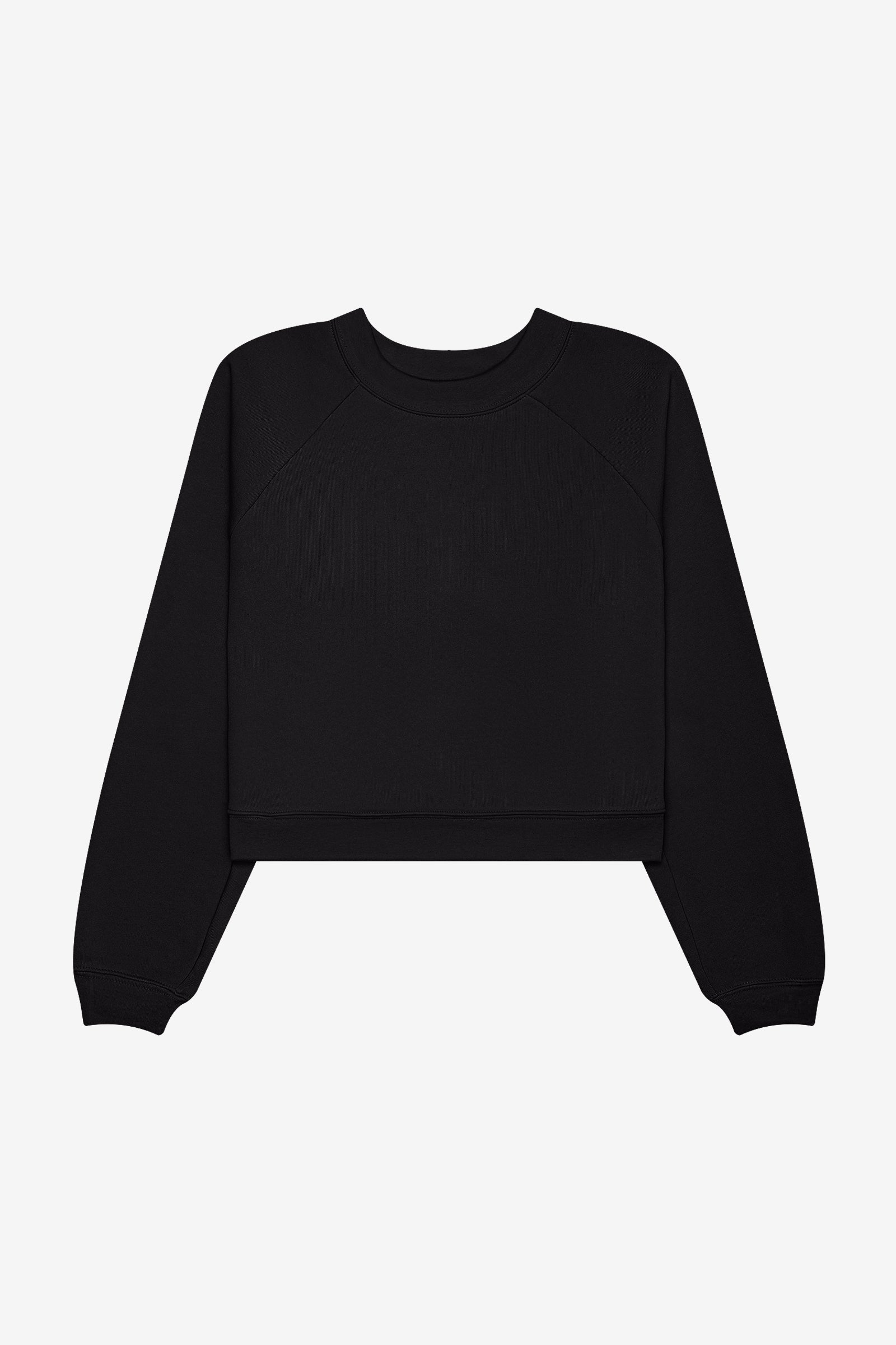 Bella+Canvas Women's Poly-Cotton Fleece Raglan Pullover in dark grey.