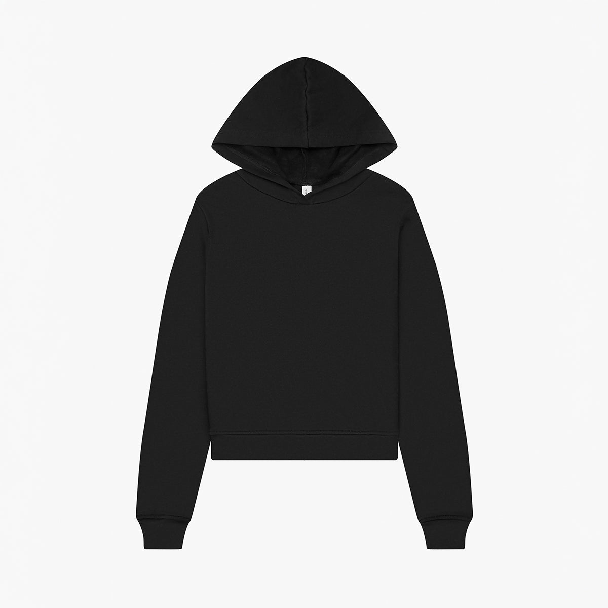 Bella+Canvas Women's Classic Pullover Hoodie in black, featuring a simple, solid design with a hood.