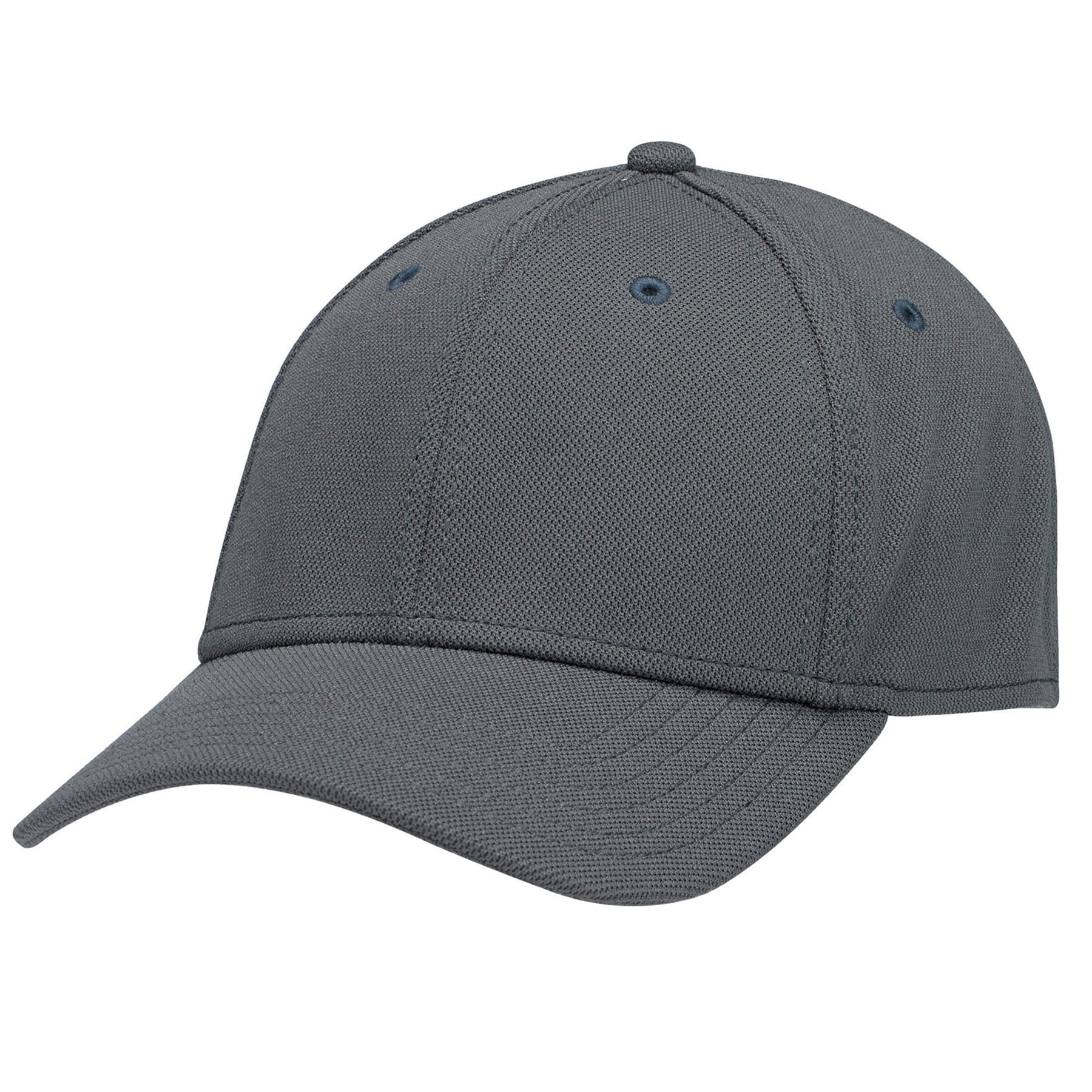 Charcoal gray AJM Deluxe 6-panel constructed contour baseball cap.