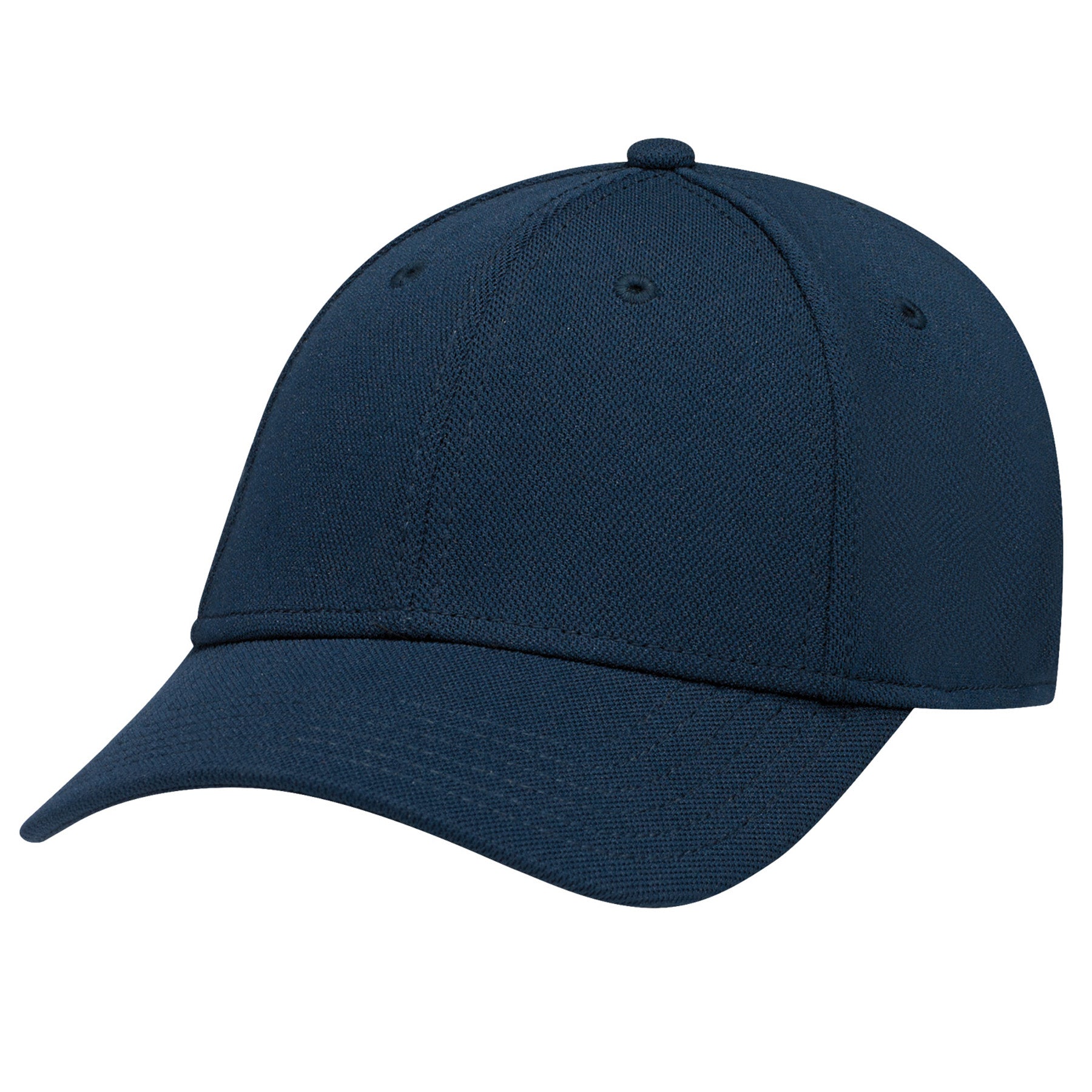 Navy AJM Deluxe Polyester 6-panel constructed contour baseball cap.