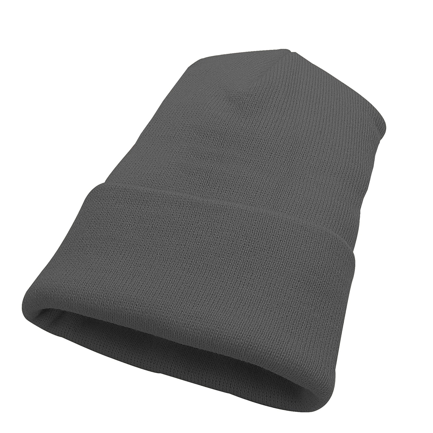 KNP charcoal acrylic knit winter toque displayed in a cuffed beanie style.