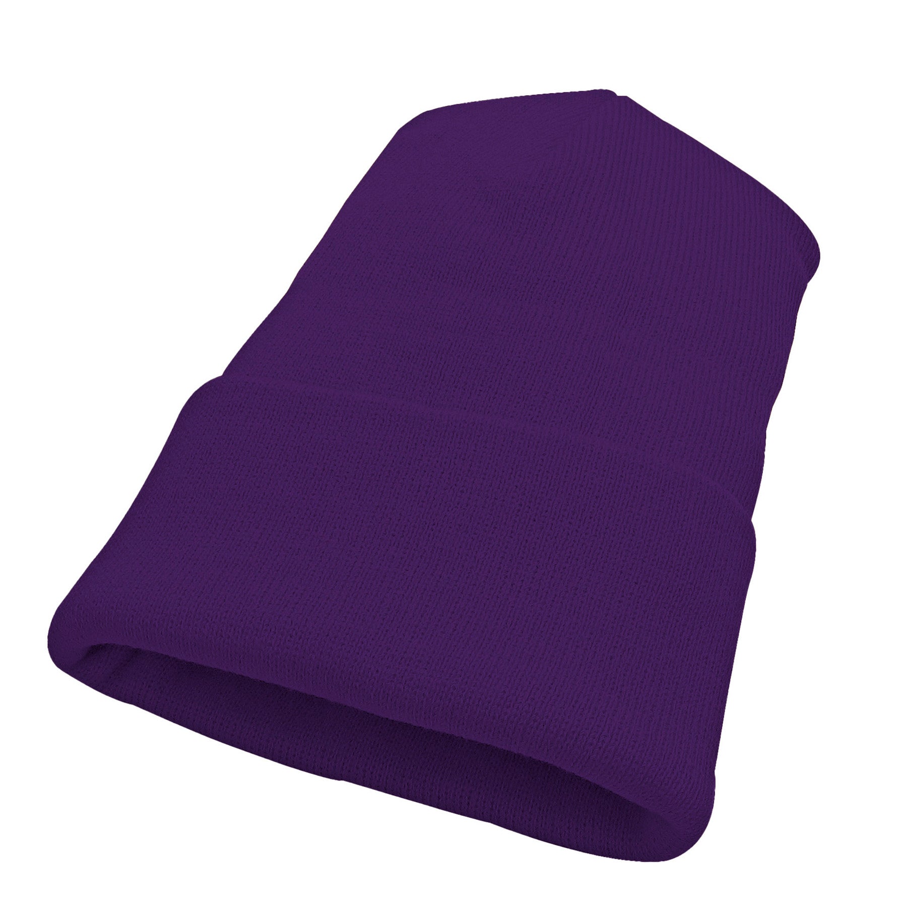 Purple KNP Acrylic Knit Winter Toque on a white background.