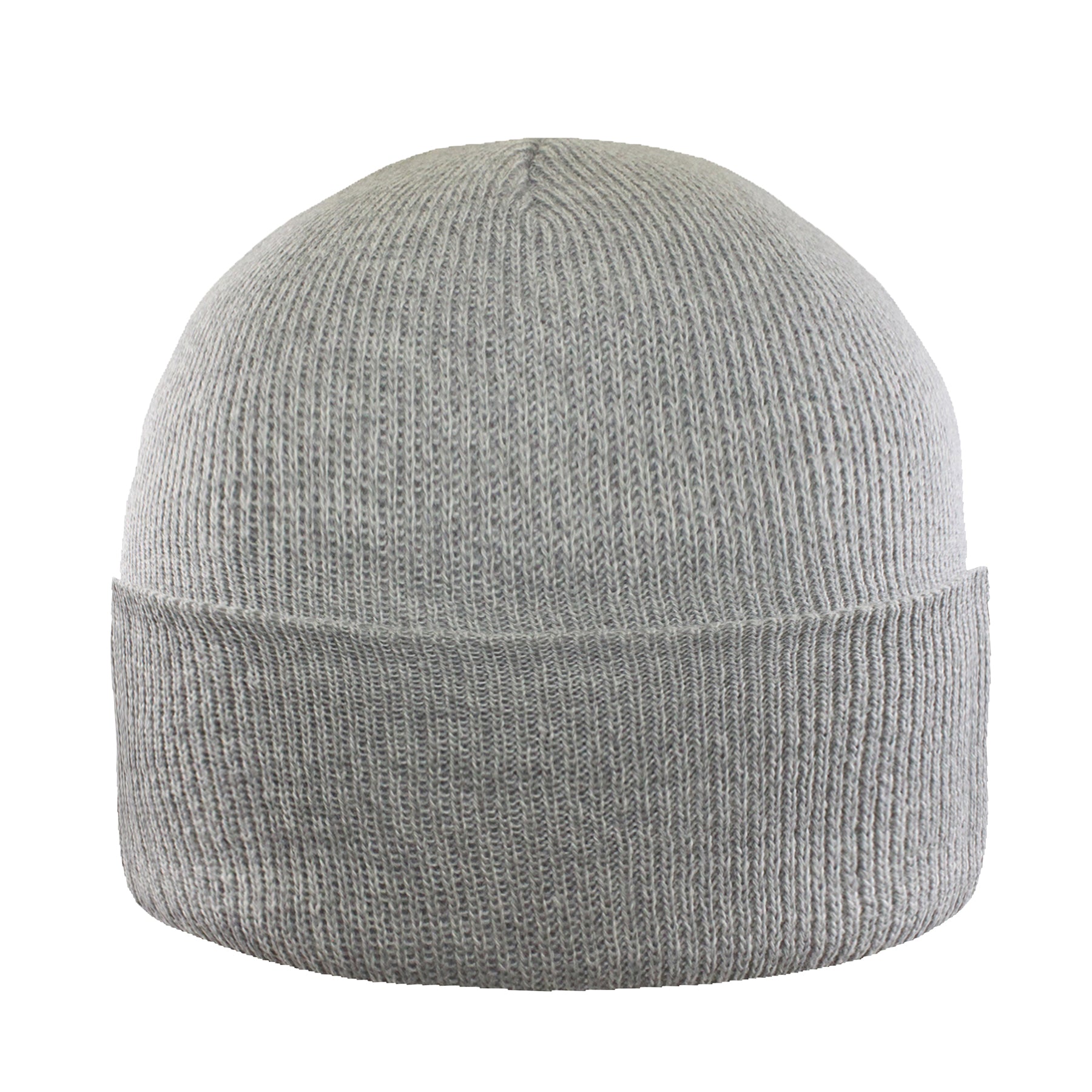 KNP Melange grey acrylic winter knit toque with a folded cuff.