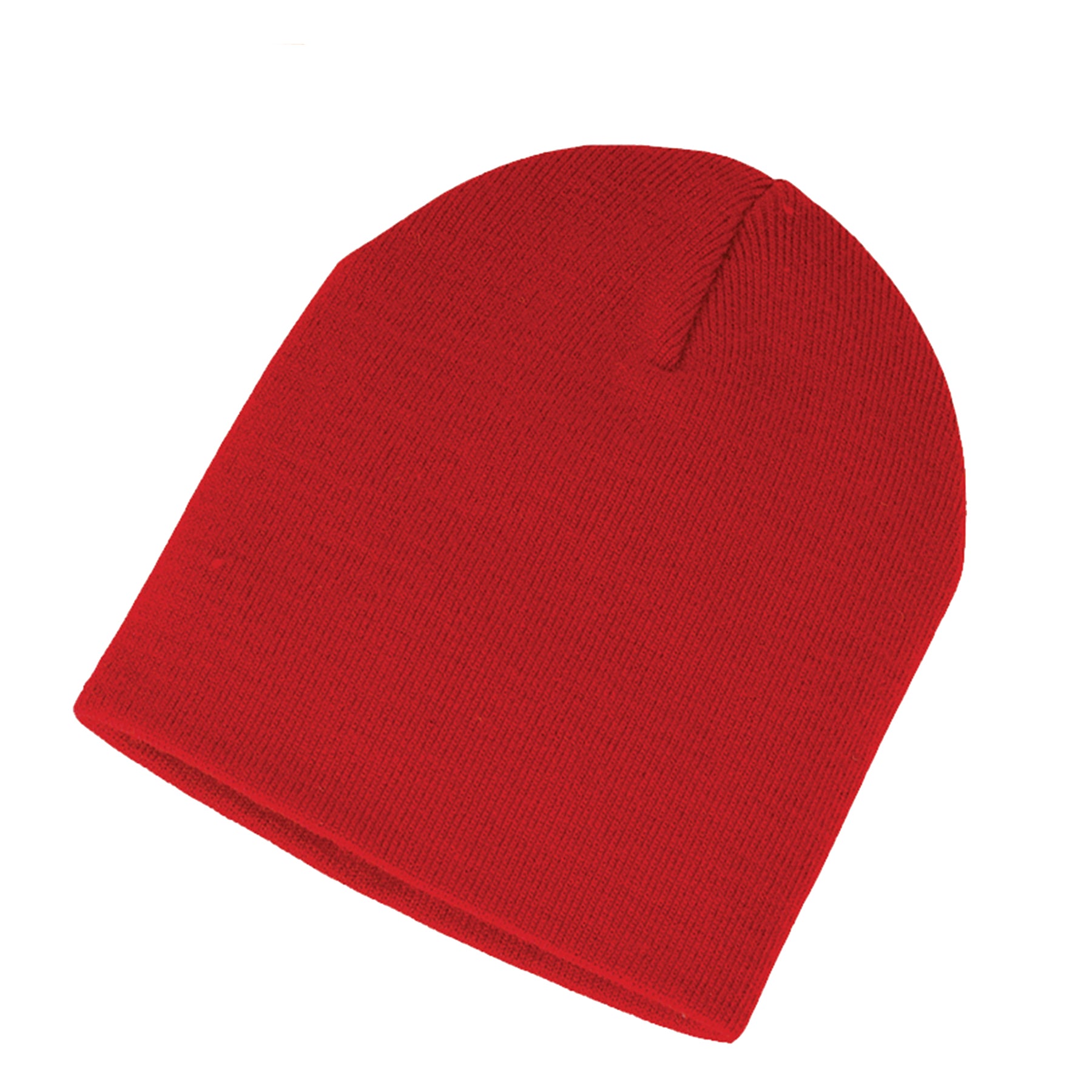 KNP Acrylic Knit Fine Gauge Toque in bright red on a white background.