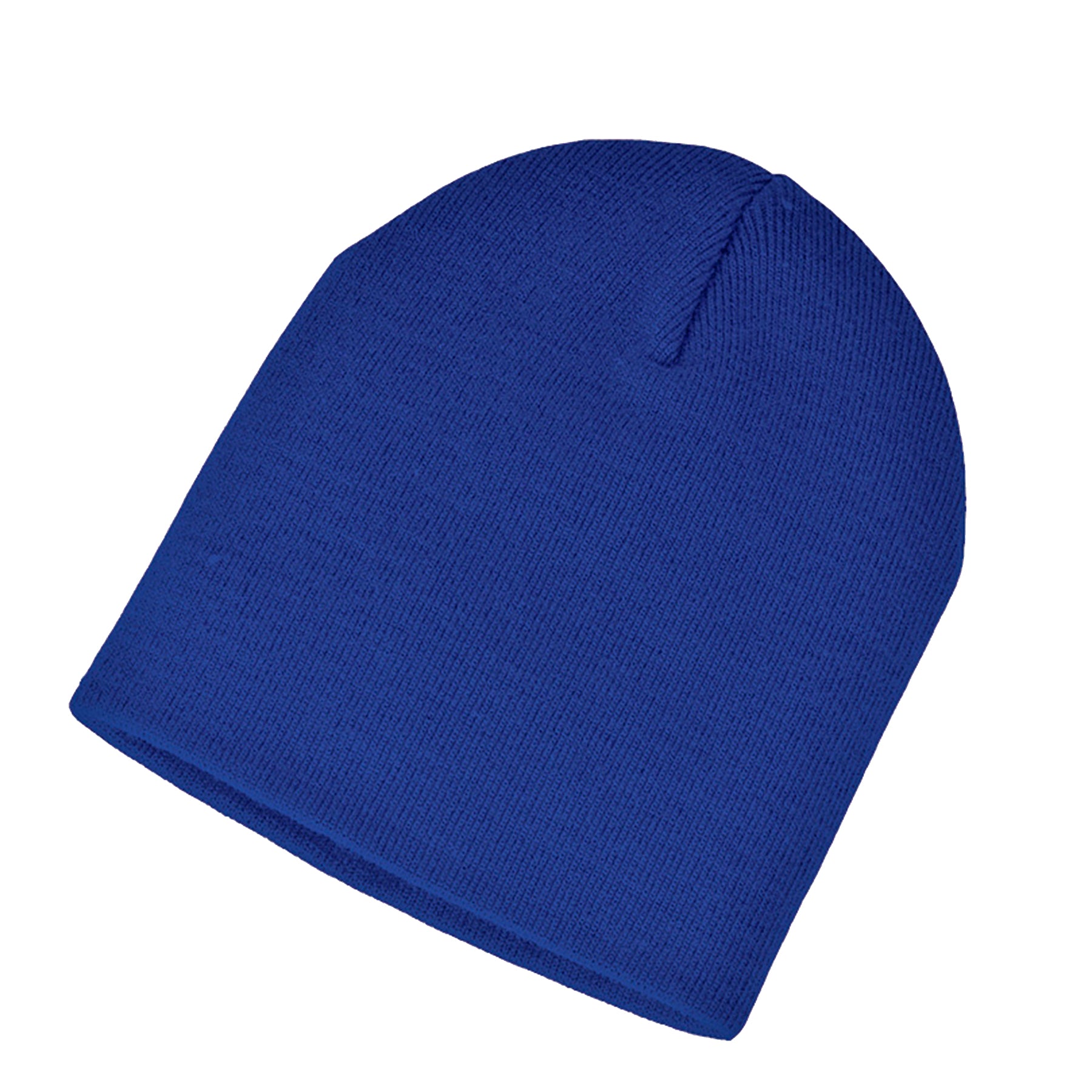 KNP royal blue acrylic knit fine gauge toque.