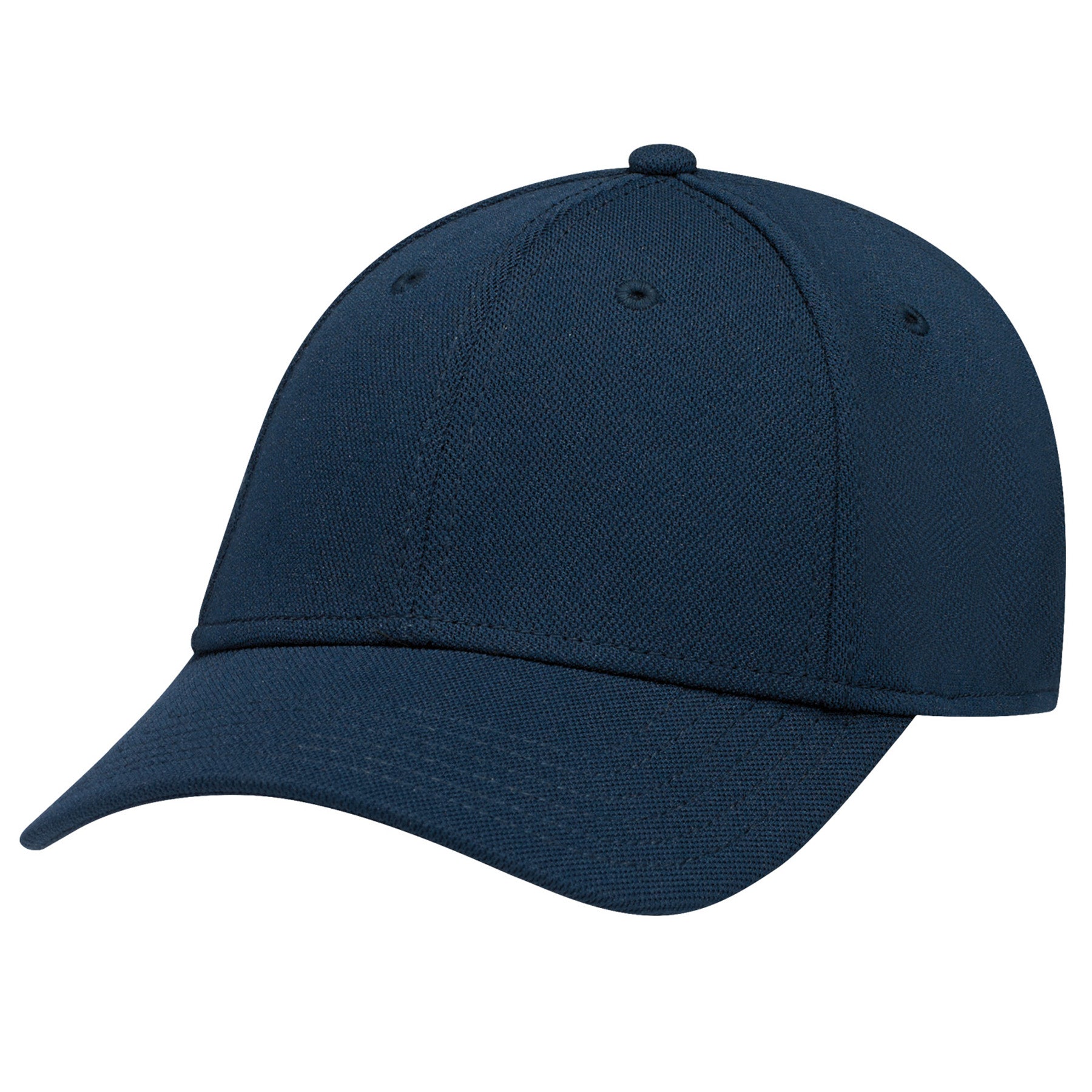 AJM Deluxe Polyester 6-panel constructed contour A-Flex baseball cap in navy.
