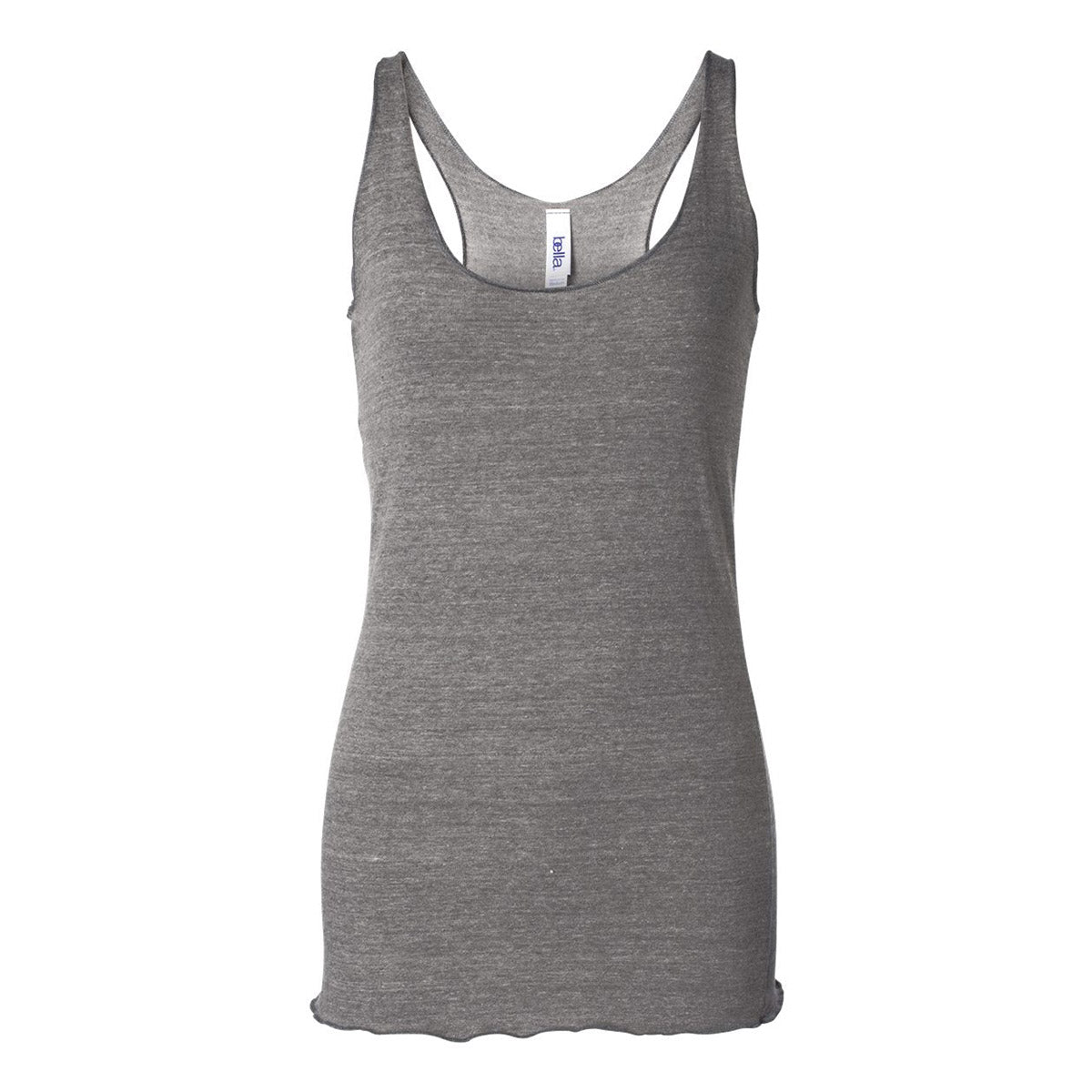 Bella+Canvas Women's Triblend Racerback Tank in Grey Triblend displayed on a white background.
