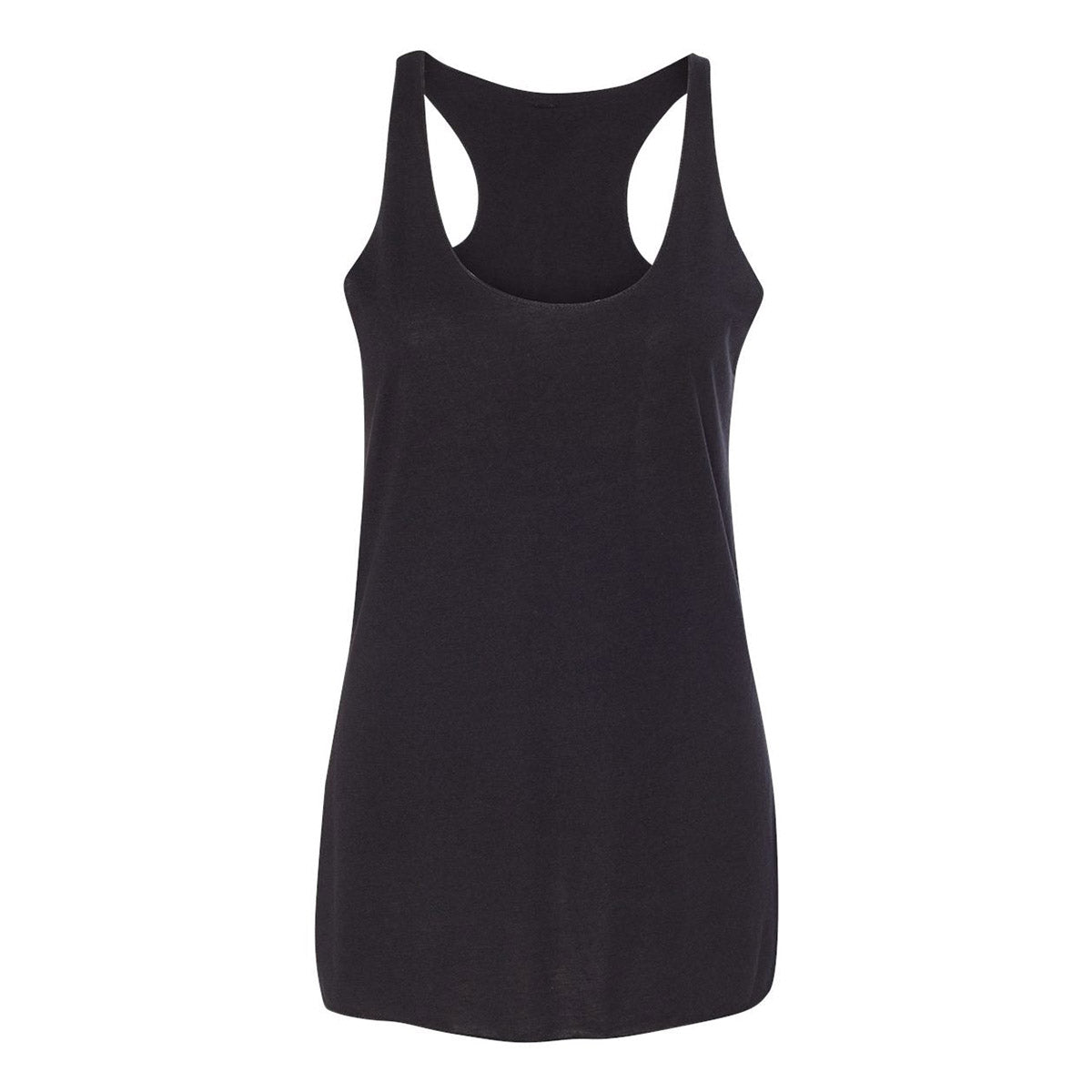 Bella+Canvas Women's Triblend Racerback Tank in charcoal black triblend featuring a sleeveless scoop-neck design.
