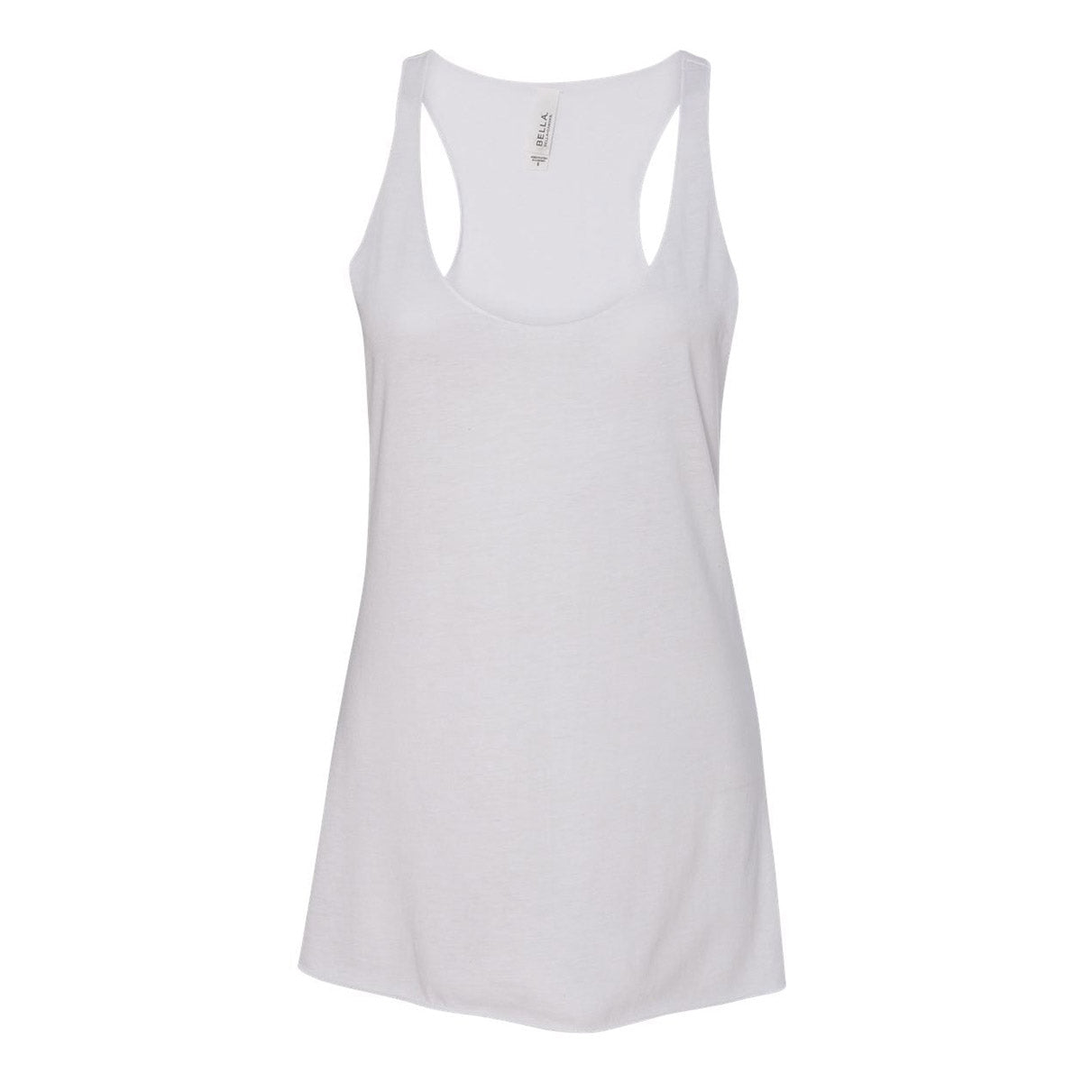 Bella+Canvas Women's Triblend Racerback Tank in solid white triblend.