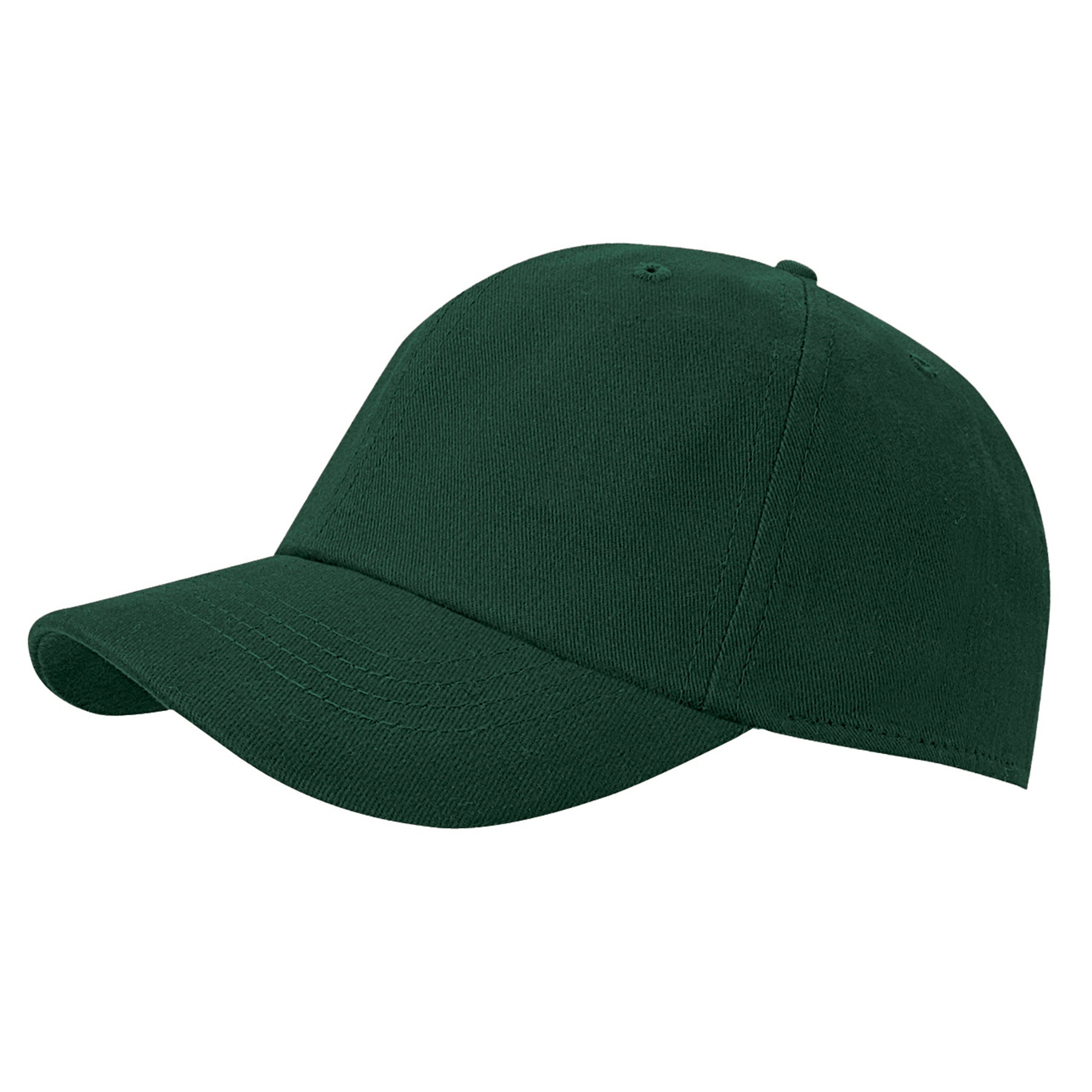 KNP Fine Brushed Cotton Cap in Forest Green, a classic baseball style hat with a curved brim.