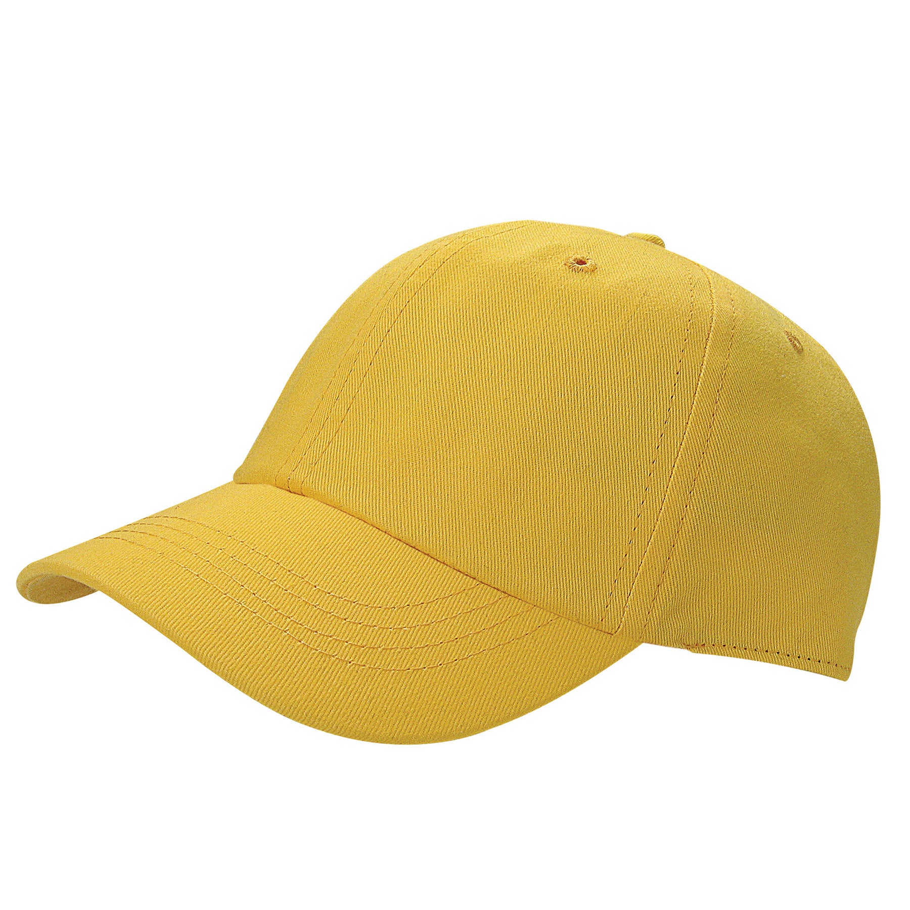 KNP fine brushed cotton cap in gold with a classic structured design and curved brim.