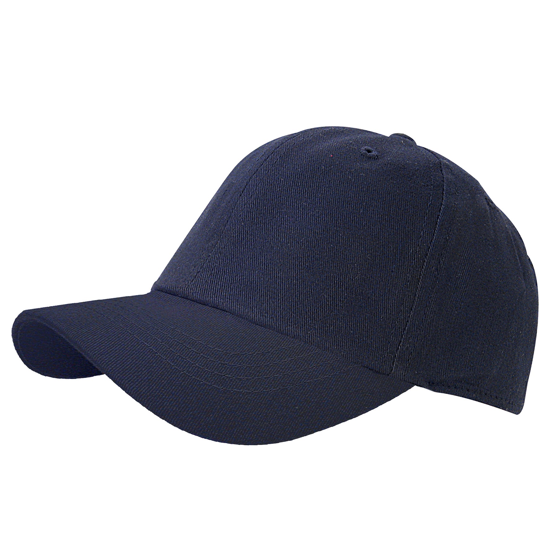 KNP Fine Brushed Cotton Cap in navy, featuring a classic six-panel structured design with a curved brim.