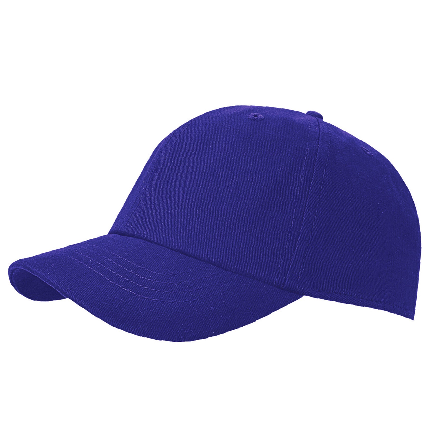 KNP Fine Brushed Cotton Cap in royal blue, viewed from a side angle.