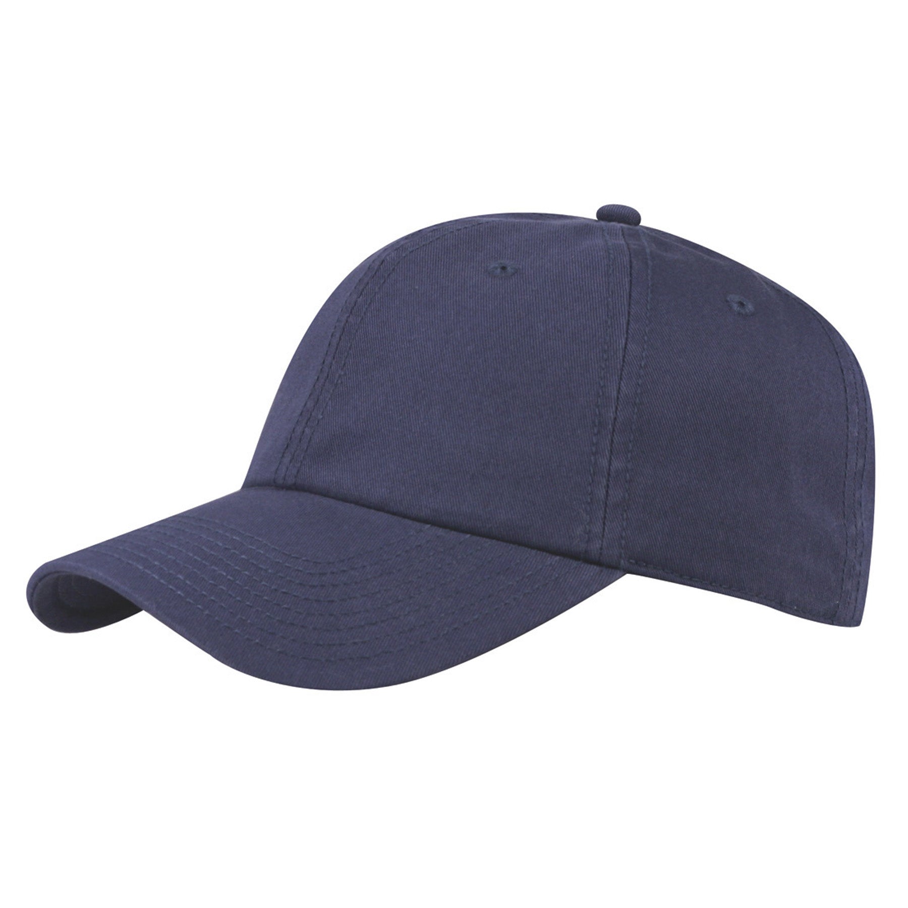 KNP Garment Washed Cotton Chino Twill Cap in indigo blue.