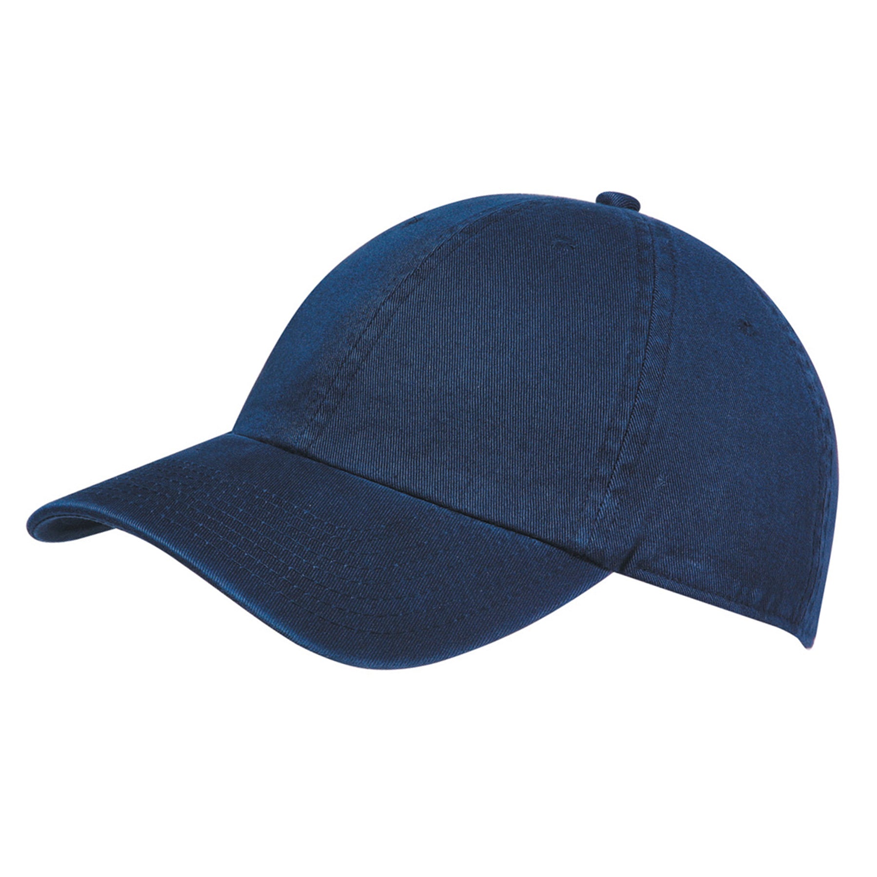 Navy blue KNP Garment Washed Cotton Chino Twill Cap in a classic six-panel design.