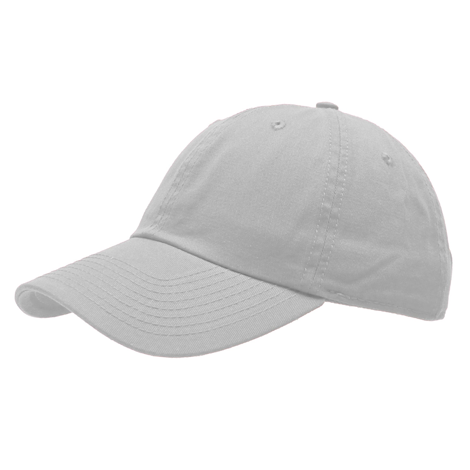 White KNP Garment Washed Cotton Chino Twill cap viewed from the side.
