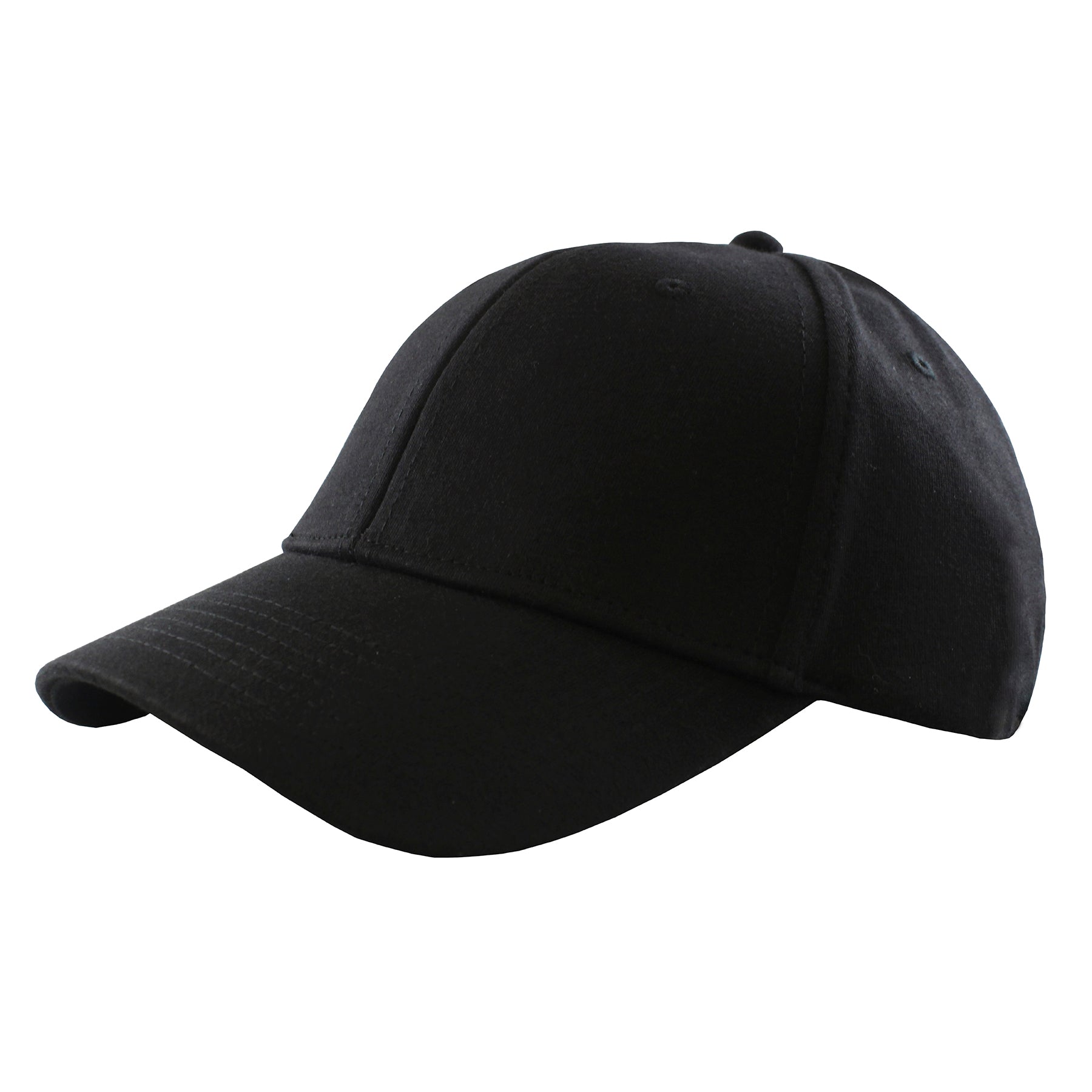 KNP Premium Cotton Jersey Cap in black, featuring a classic six-panel baseball design.