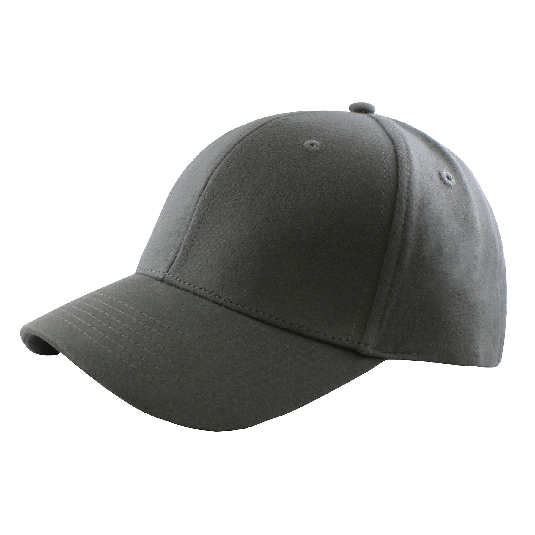 KNP Premium Cotton Jersey Cap in charcoal featuring a classic six-panel design and a curved brim.